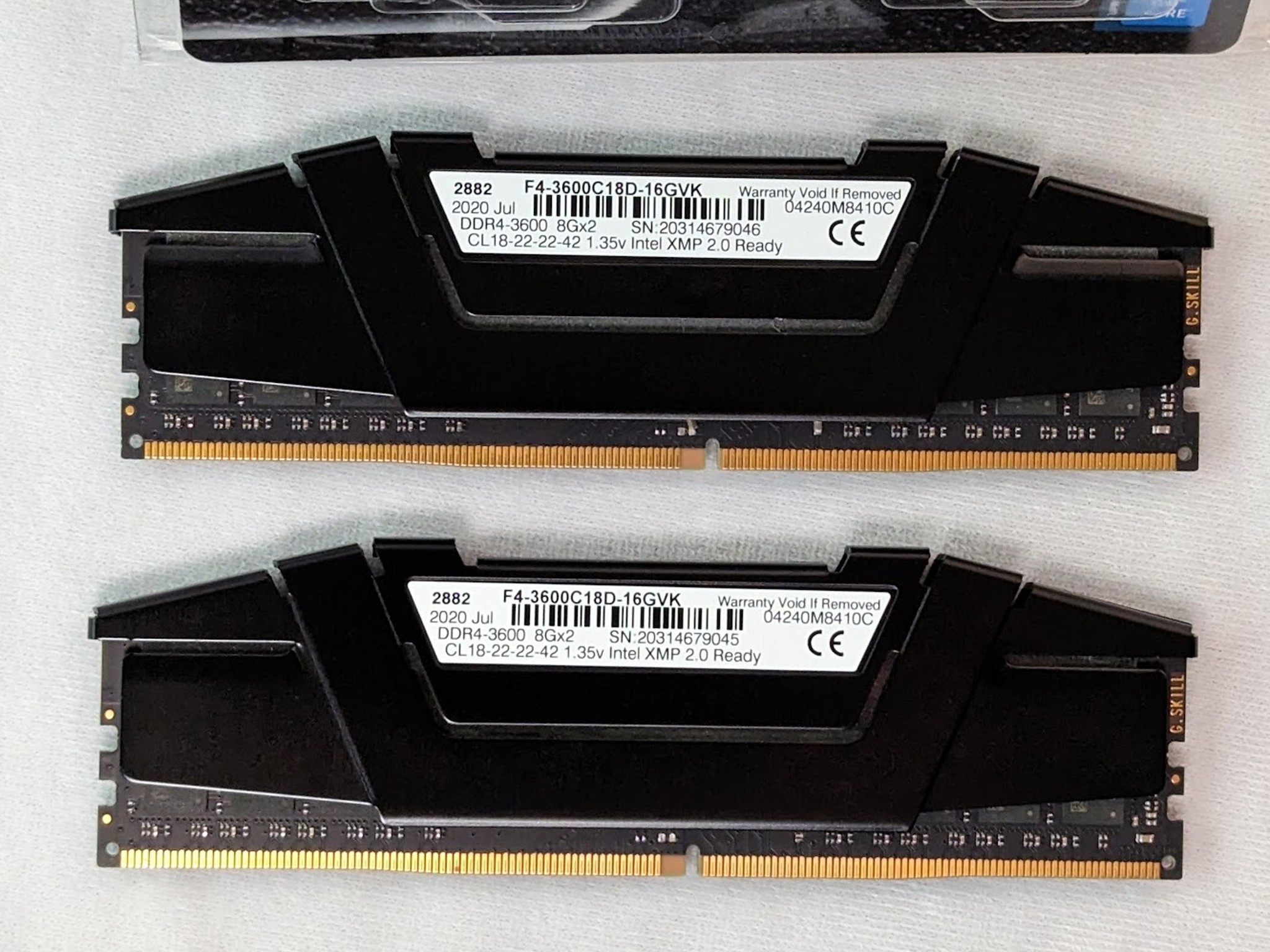 16GB(8x2) G.SKILL Ripjaws V DDR4 3600 CL18 F4-3600C18D-16GVK