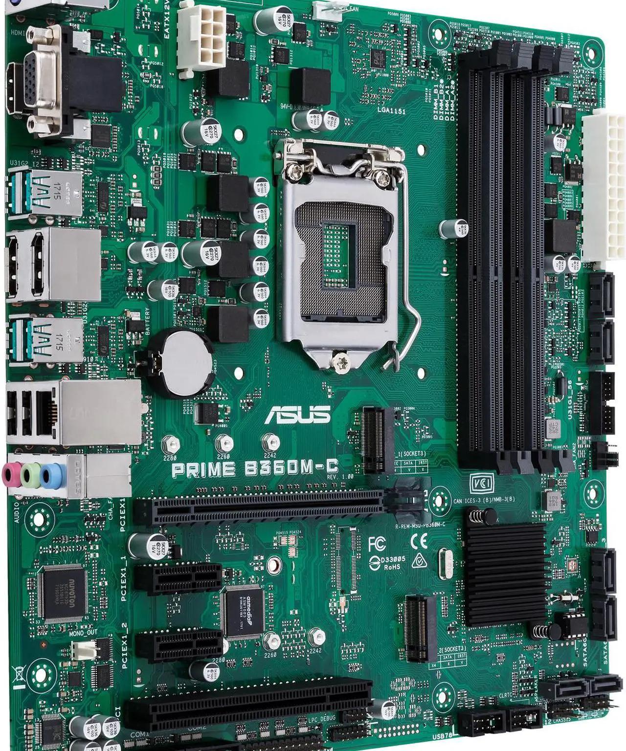 Factory Refurb | Asus Prime B360M-C | LGA 1151 (8th/9th) MATX motherboard