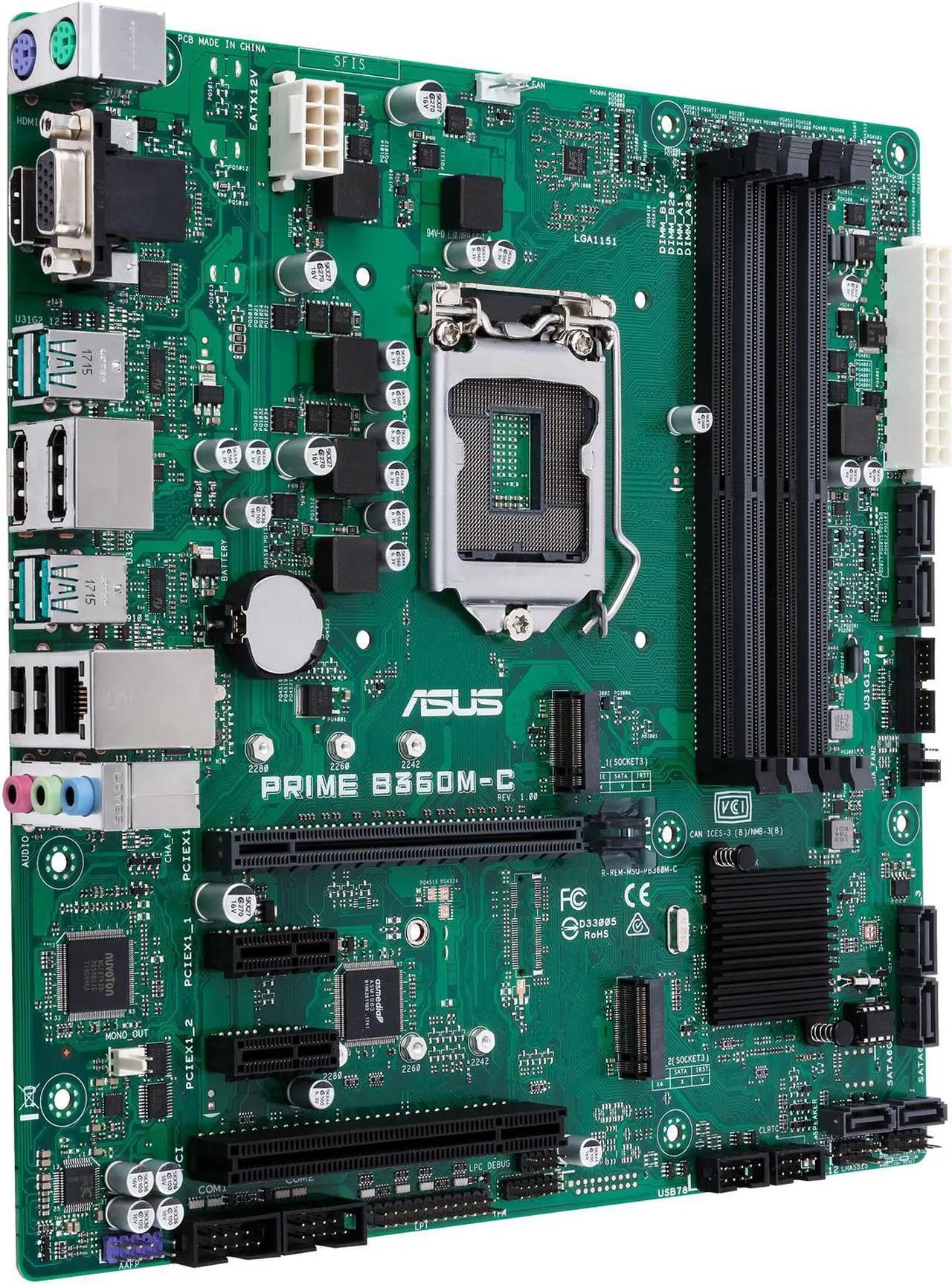 Factory Refurb | Asus Prime B360M-C | LGA 1151 (8th/9th) MATX motherboard