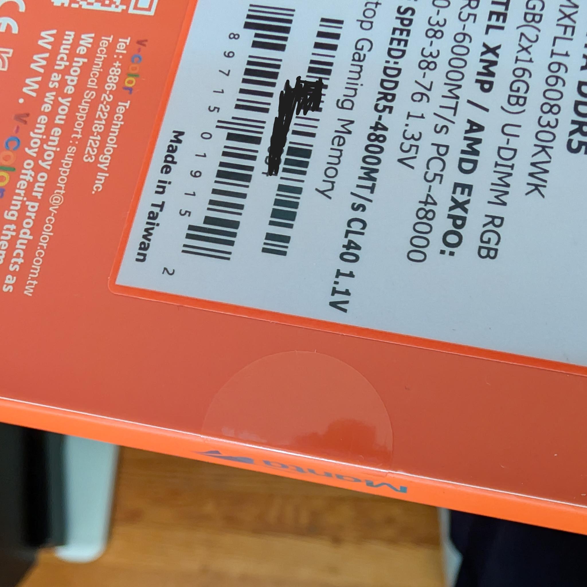 V-Color Manta XFinity RGB 32GB (2x16GB) DDR5-6000 CL30 EXPO/XMP - Brand New Sealed