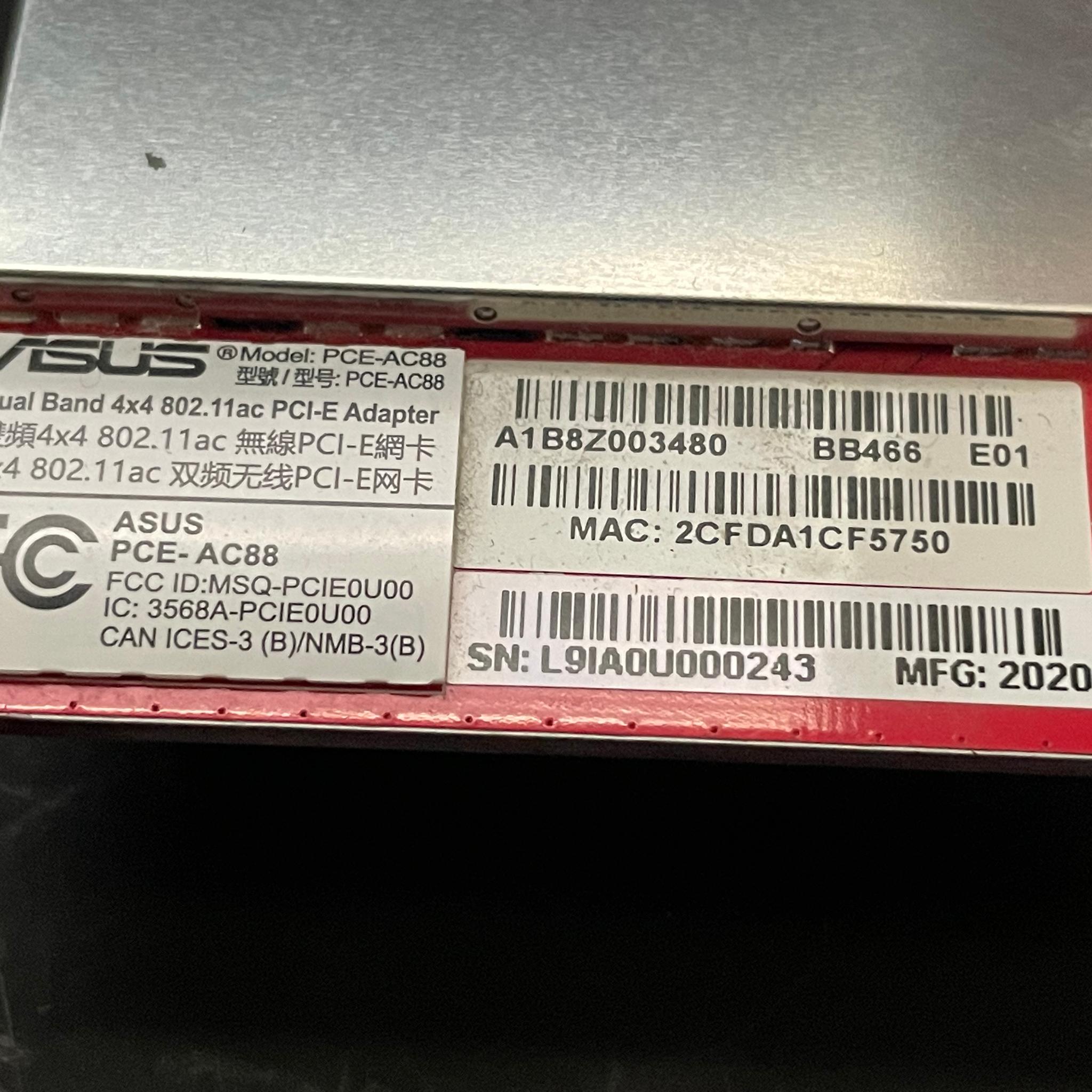 ASUS PCE-AC88 AC3100 Dual-Band 4x4 PCIe Wireless Wi-Fi Adapter Card | Free Shipping