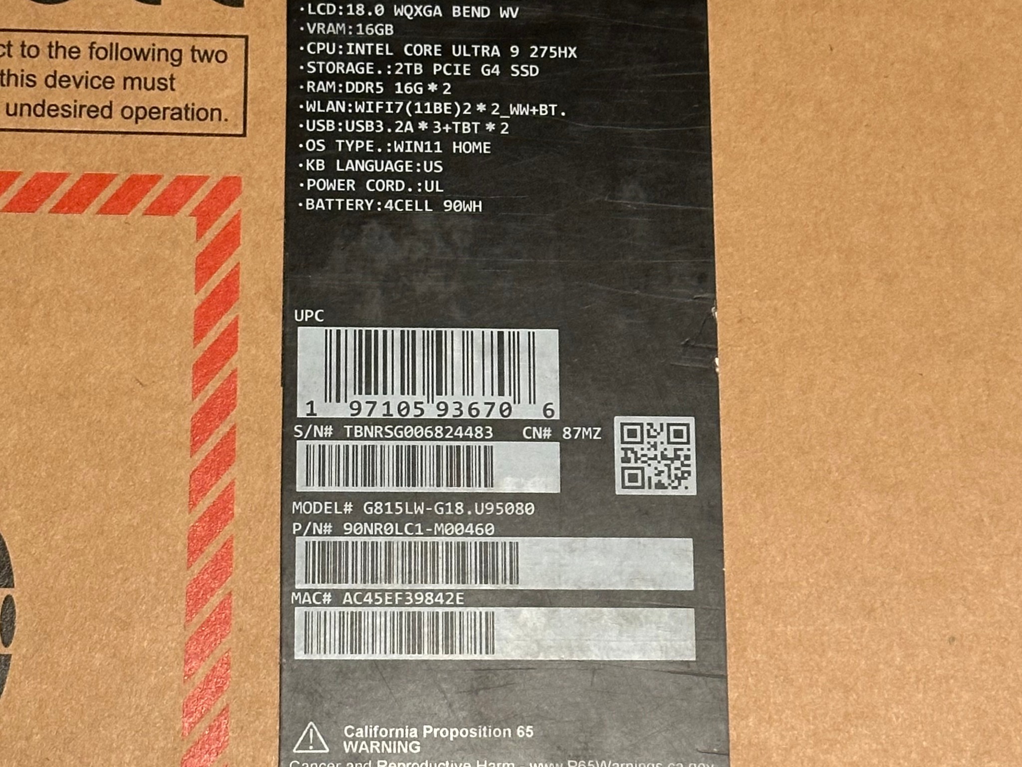 New ASUS - ROG Strix G18 18" 2.5K 240Hz - RTX 5080 - Intel Core Ultra 9 275HX - 32GB RAM - 2TB