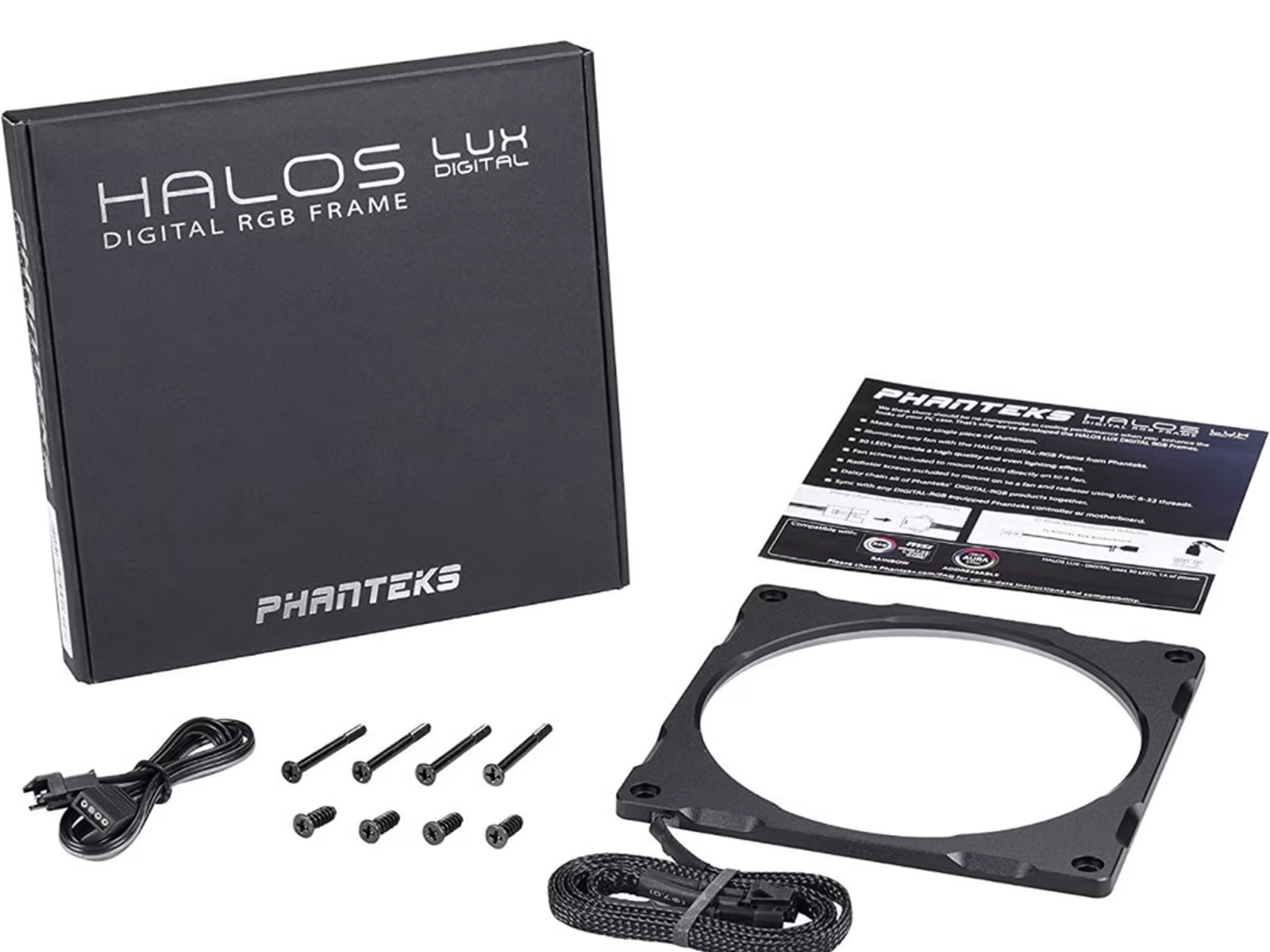 Phanteks Halos Lux Digital LED 120mm Fan Frame Alum, Black (Used, Like New)