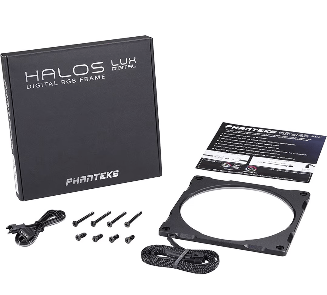Phanteks Halos Lux Digital LED 120mm Fan Frame Alum, Black (Used, Like New)