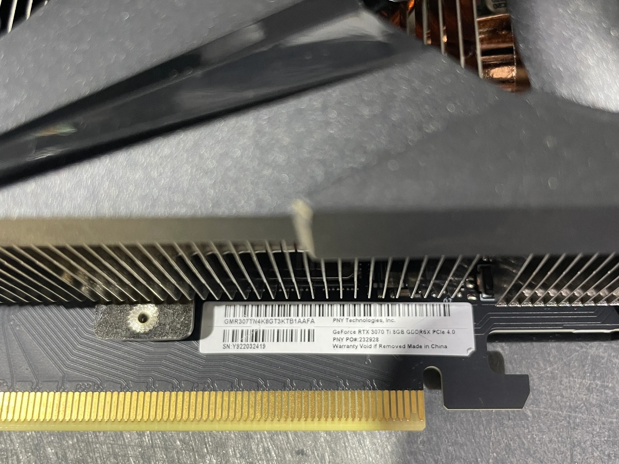 PNY 3070Ti - 8GB DDR6 - Part # GMR307TN4K8GT3KTB1AAFA