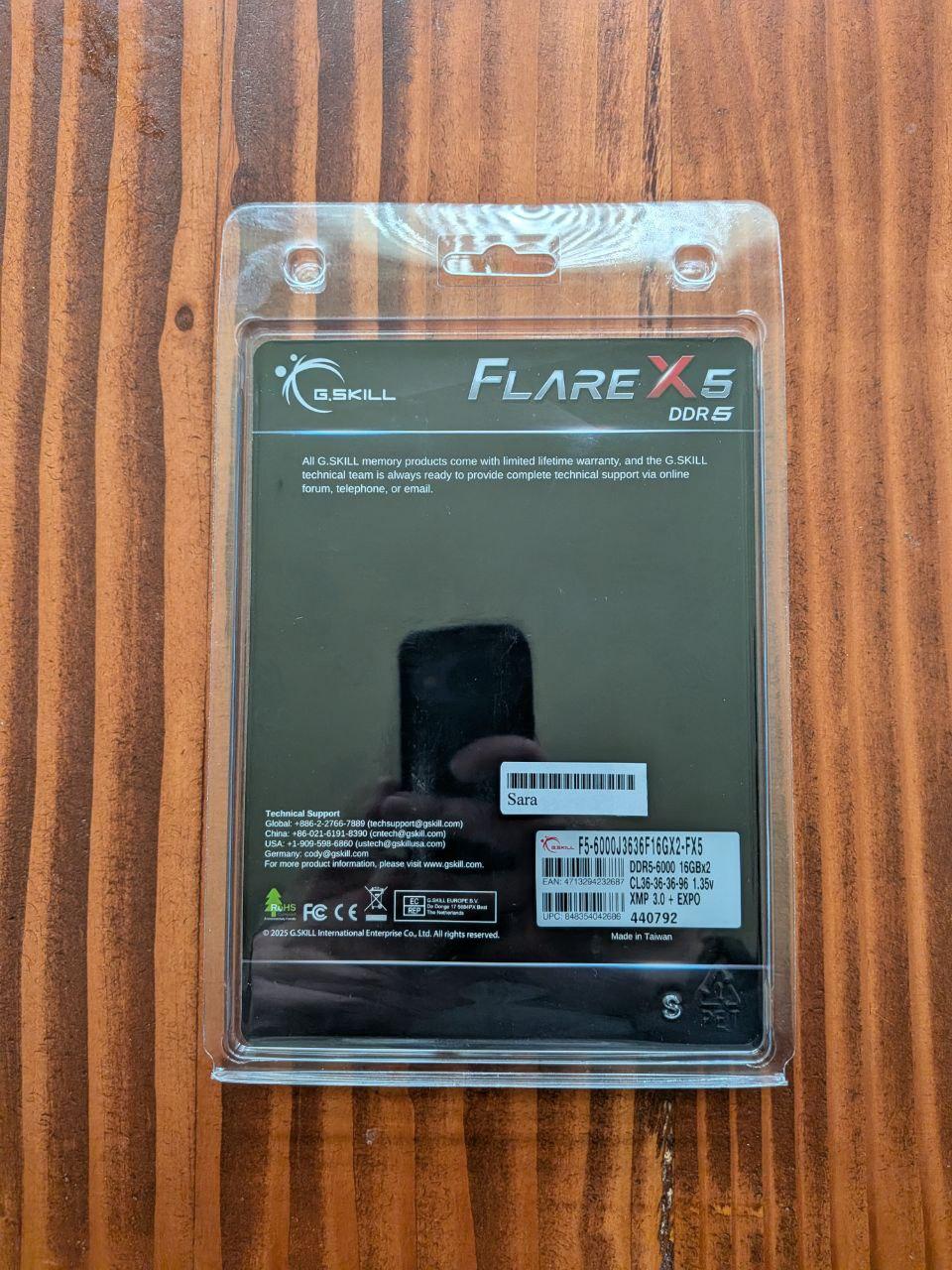 G.SKILL Flare X5 32GB (2 x 16GB) DDR5 6000MHz CL36