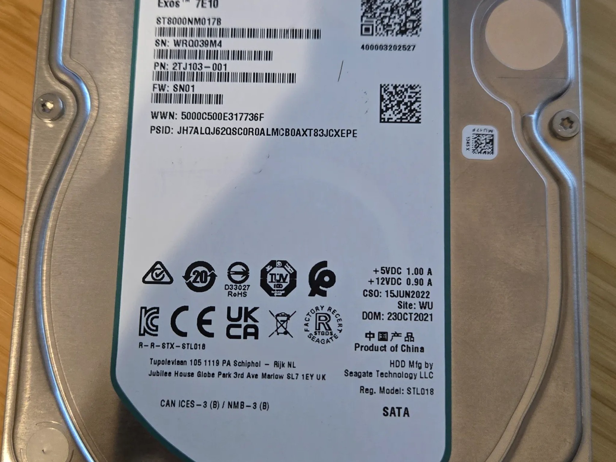 8TB Hard Drive - Seagate EXOS Enterprise 7200RPM