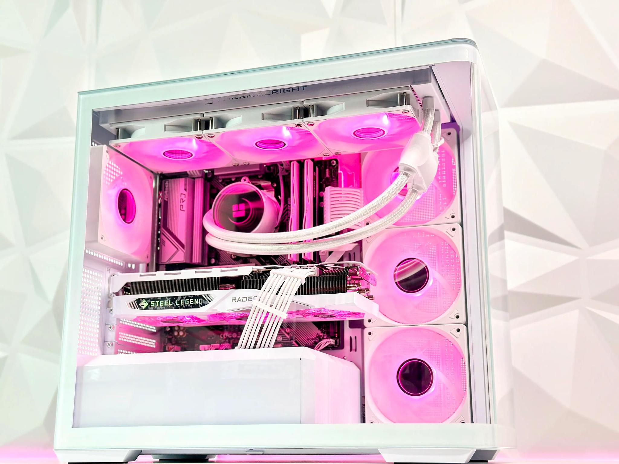 🤍👁️‍🗨️Liquid Cooled Gaming PC◊AMD RX 7800 XT 16GB◊AMD Ryzen 5 7500F◊32GB DDR5◊1TB SSD