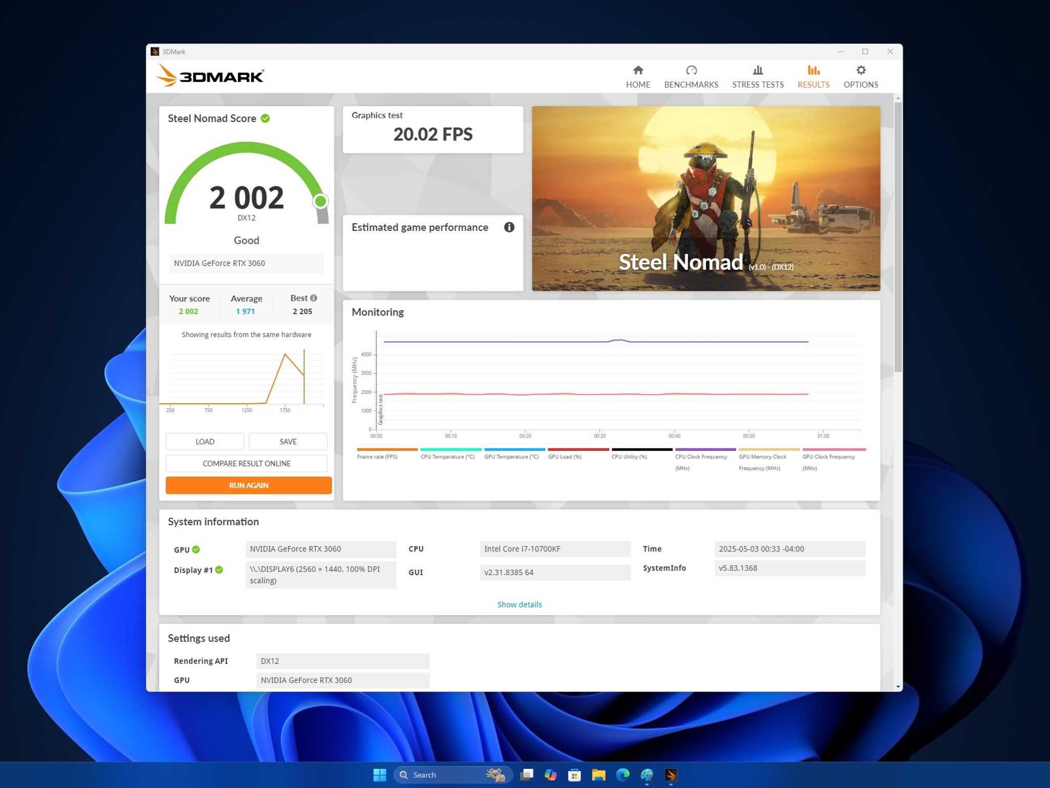 i7-10700KF (De-lidded), RTX3060 12GB, 2x16GB DDR4, 2x512GB NVMe PC