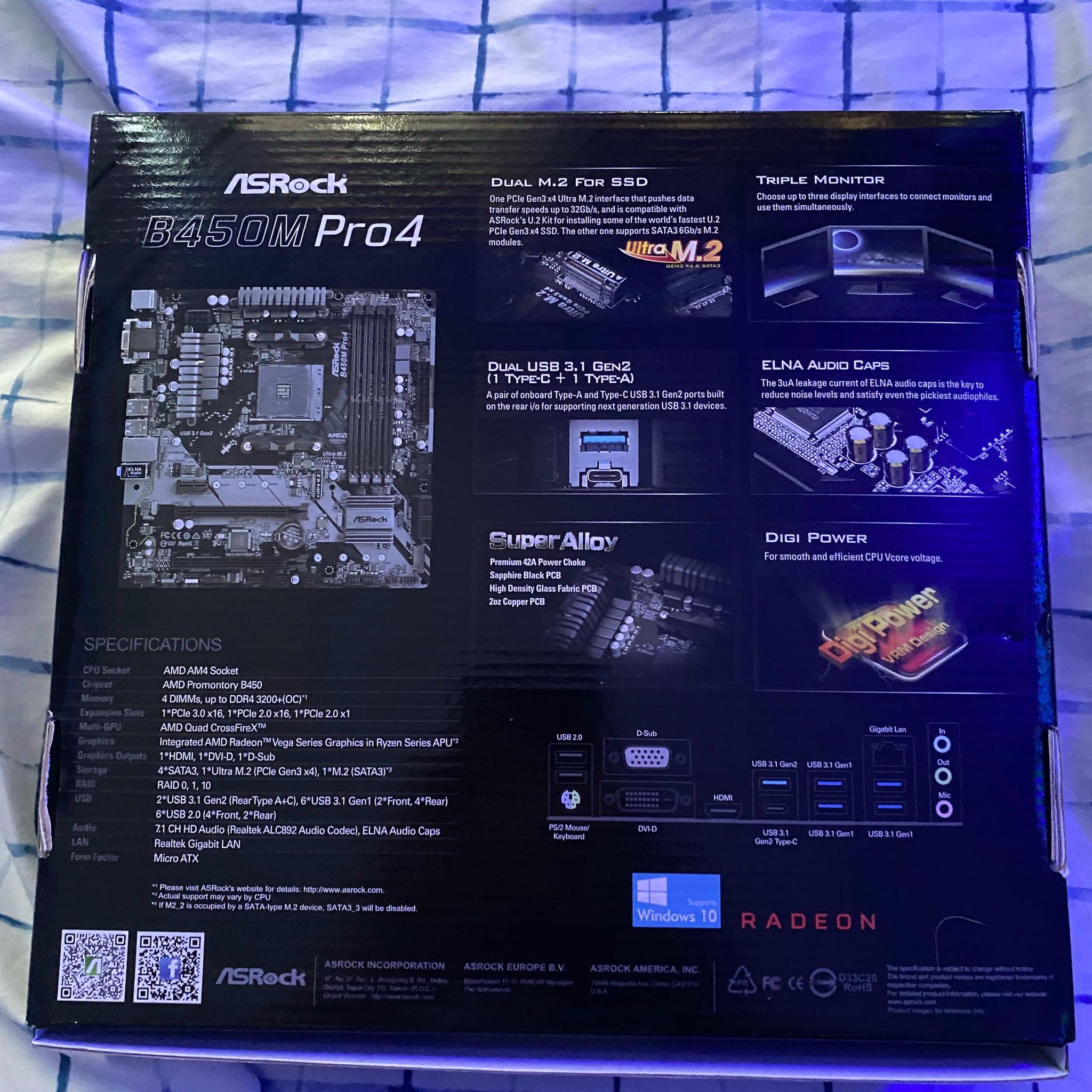 Used-ASRock B450M Pro4-Micro ATX