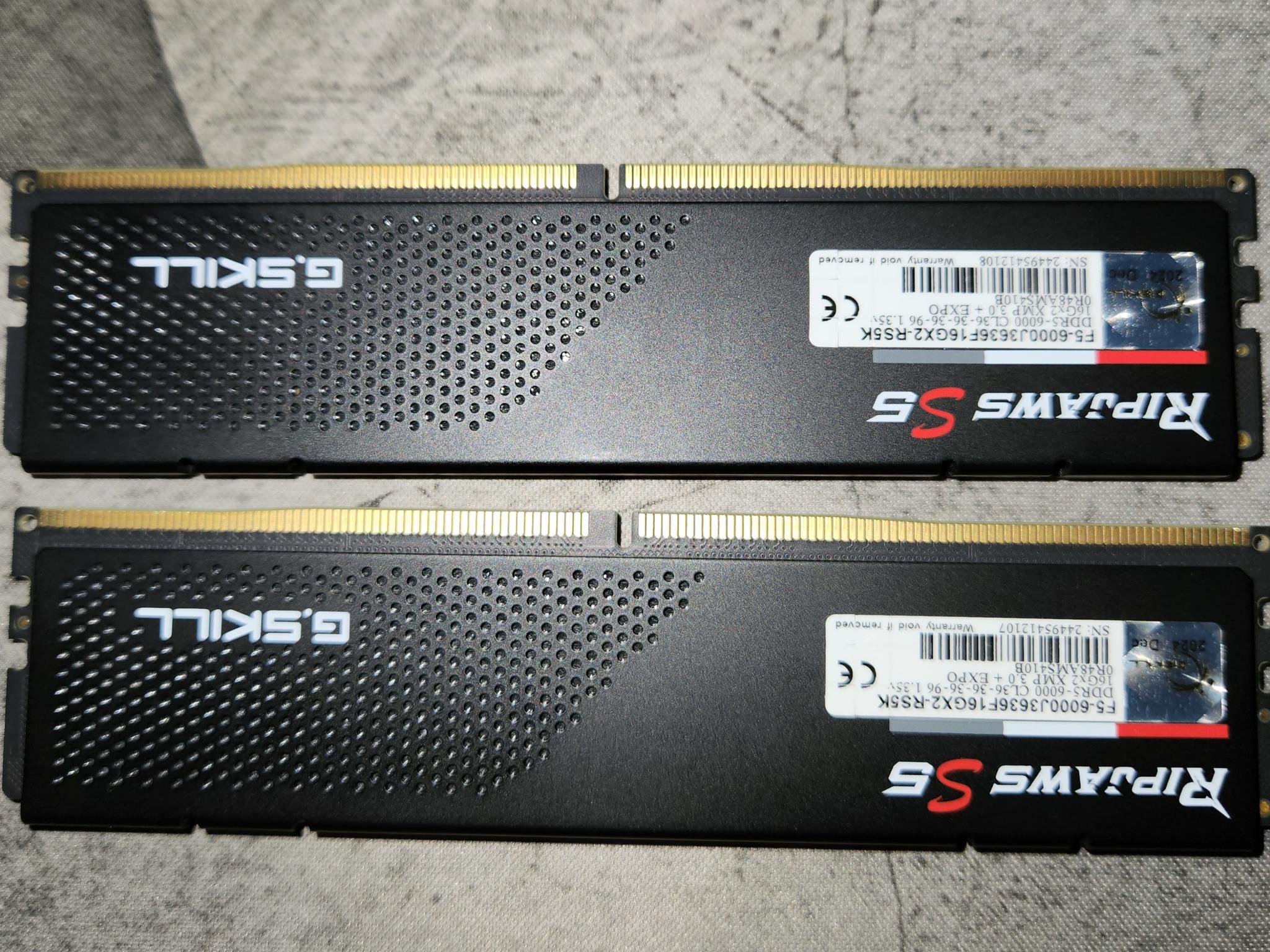 6000 MT 32GB RAM RIPJAWS S5 CL 36