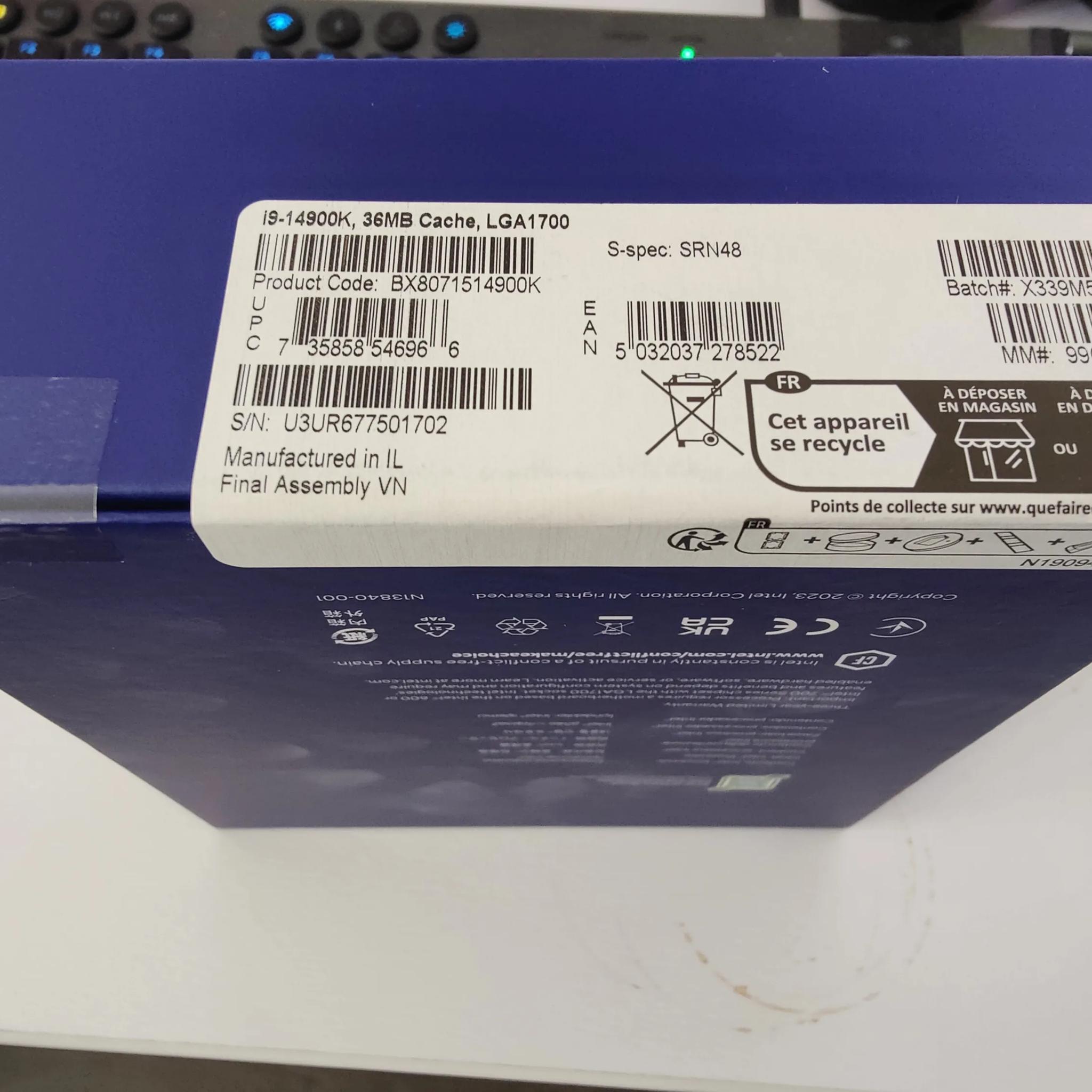 Intel i9 14900k bnib