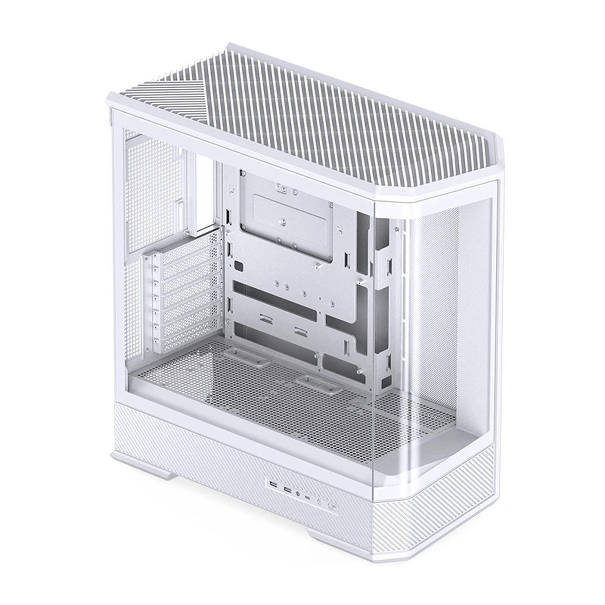 JONSBO D400 White ATX Mid Tower Case Curved Glass Dual Chamber - New (OEM)