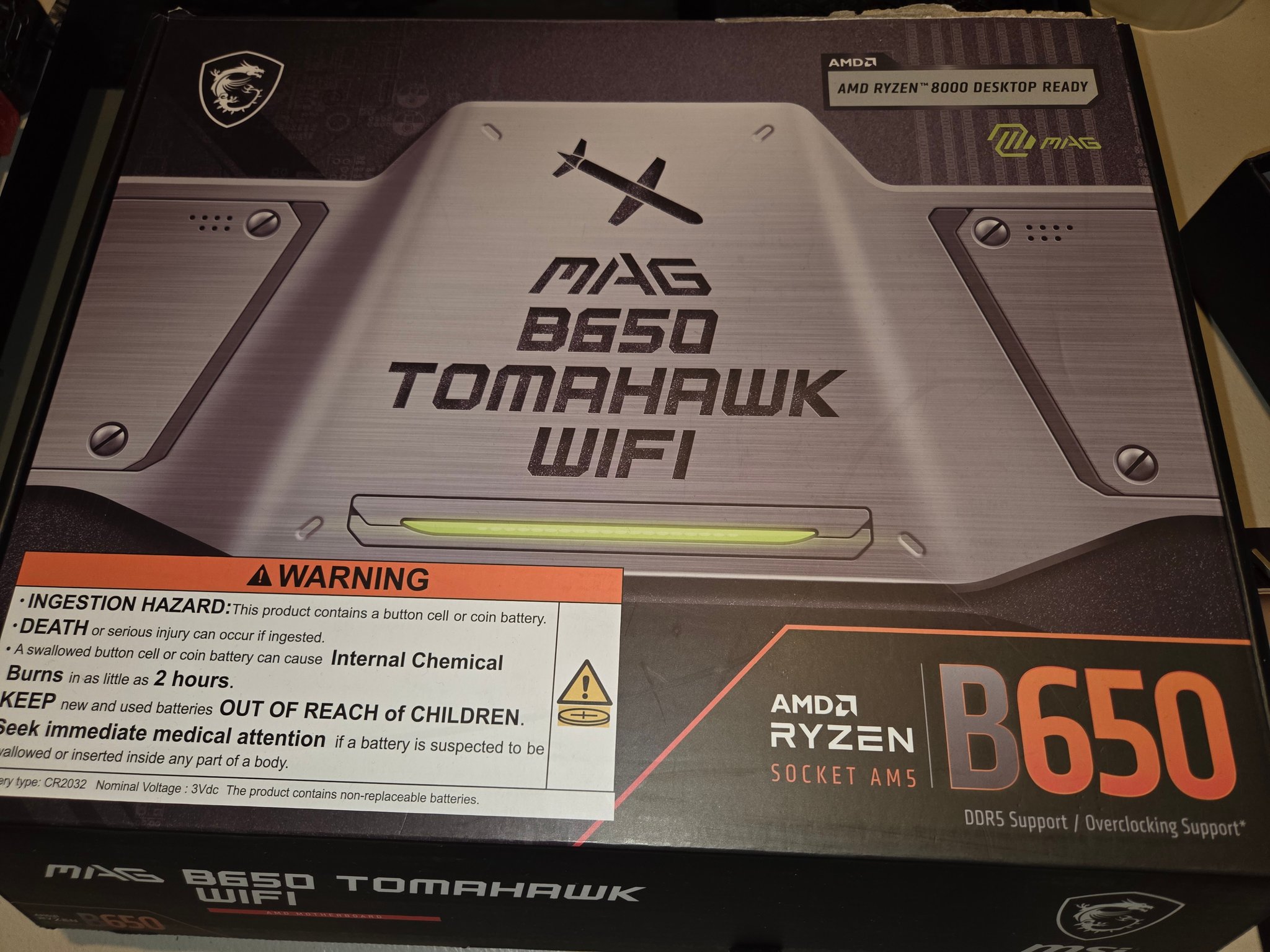 MSI MAG B650 Tomahawk WiFi Gaming Motherboard (AM5, DDR5, PCIe 4.0, M.2, ATX)
