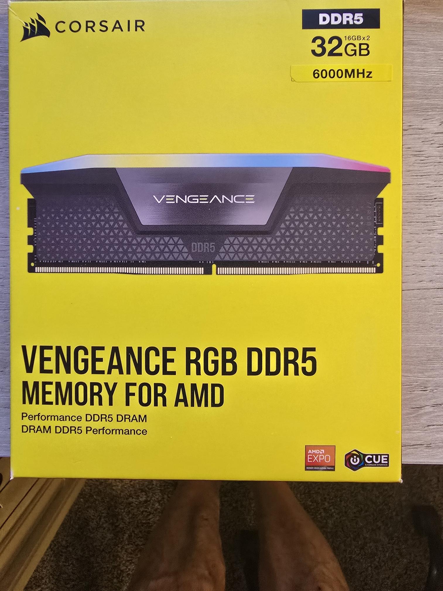 4 X 16 GB Stick of DDR 5 Corsair Vengeance
