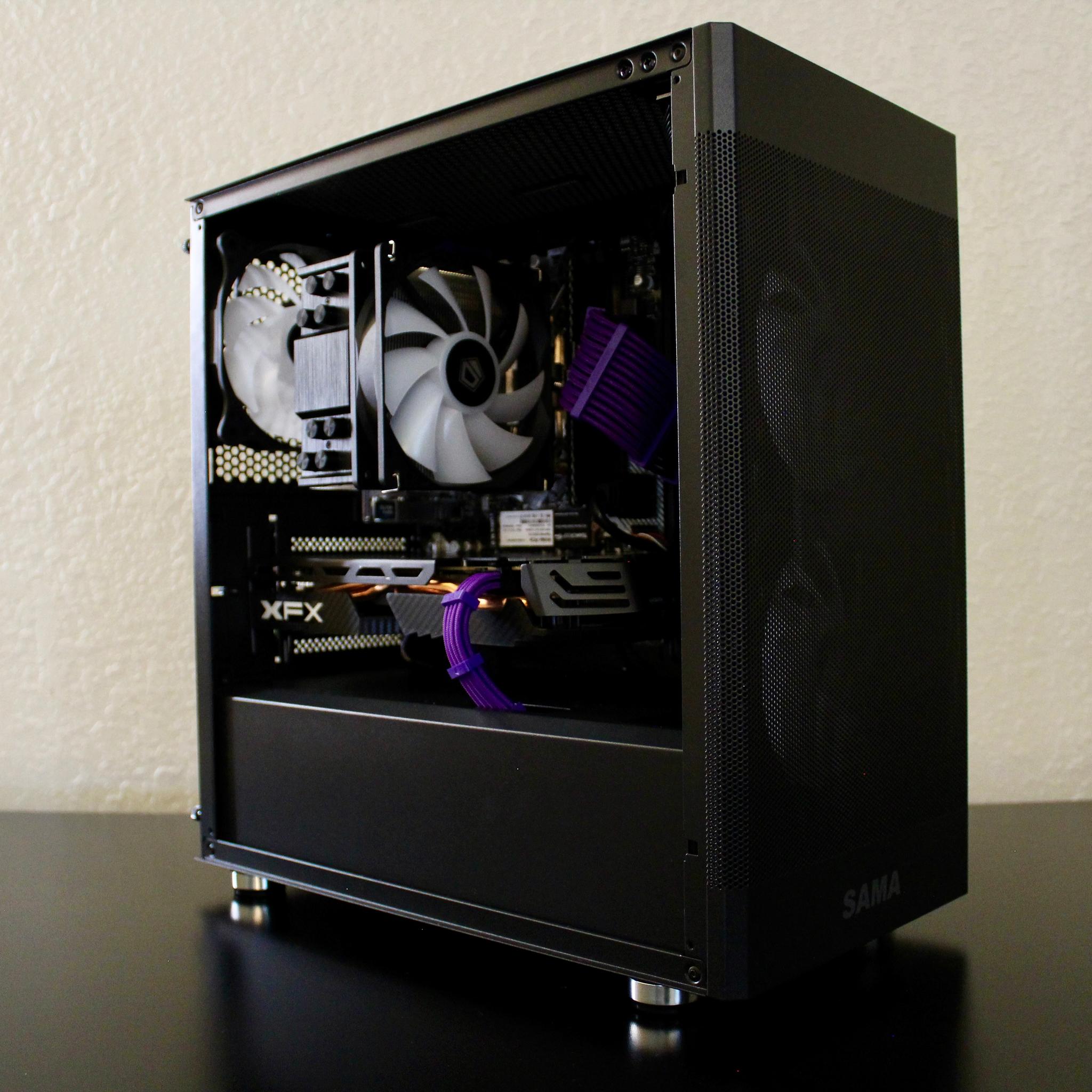 Purple Shadow! Awesome Gaming PC | Ryzen 5 2600 | XFX 580 8GB | 16GB DDR4 | 512GB M.2 | W11 + WiFi |