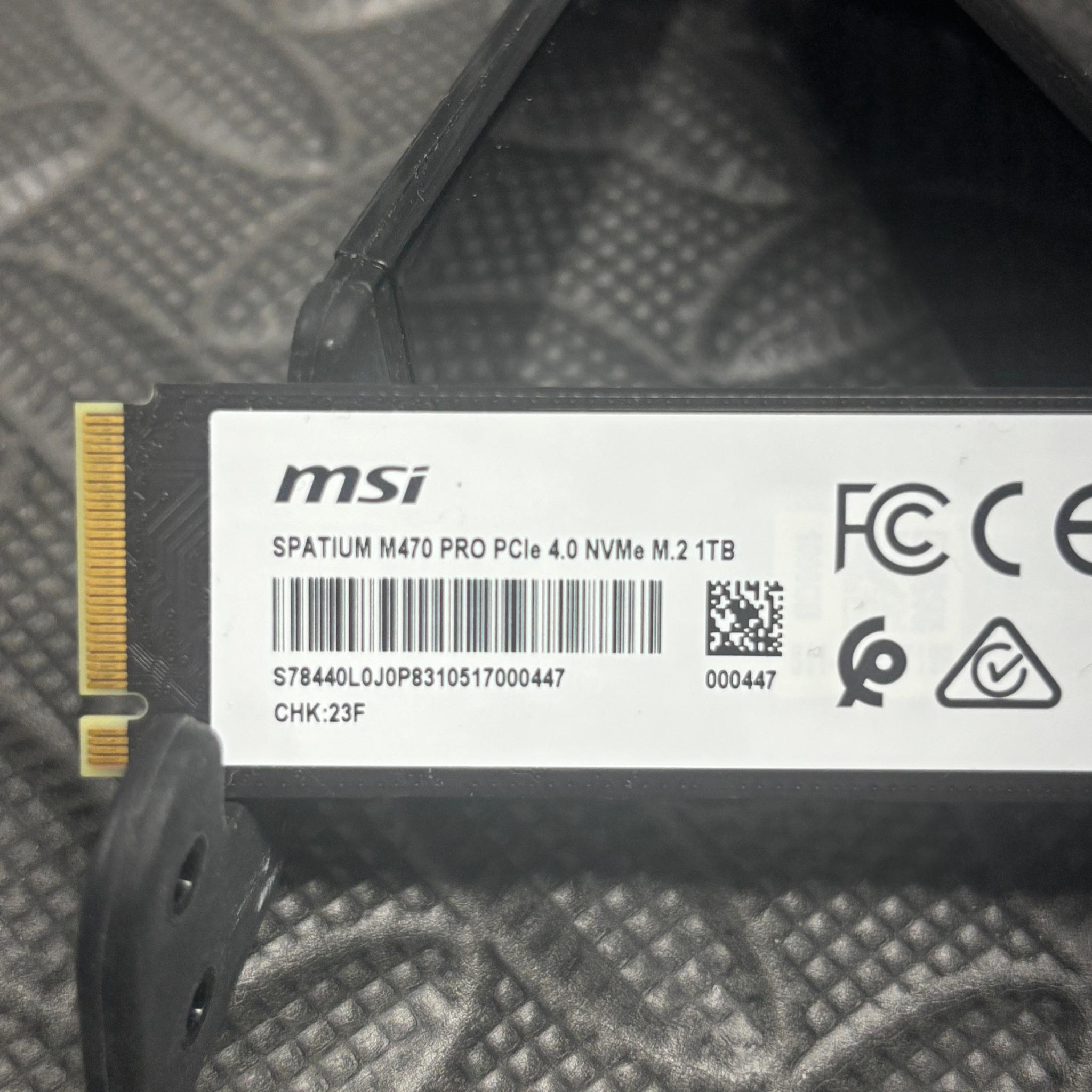 MSI SPATIUM M470 PRO 1TB PCIe 4.0 NVMe M.2 SSD | Gen4 x4 | Tested Working