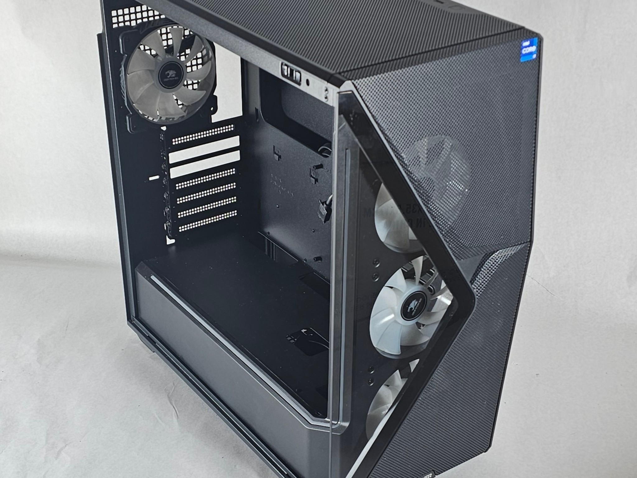 Black iBUYPOWER Slate 5 MR PC Case with Tempered Glass w/ 4 Fans