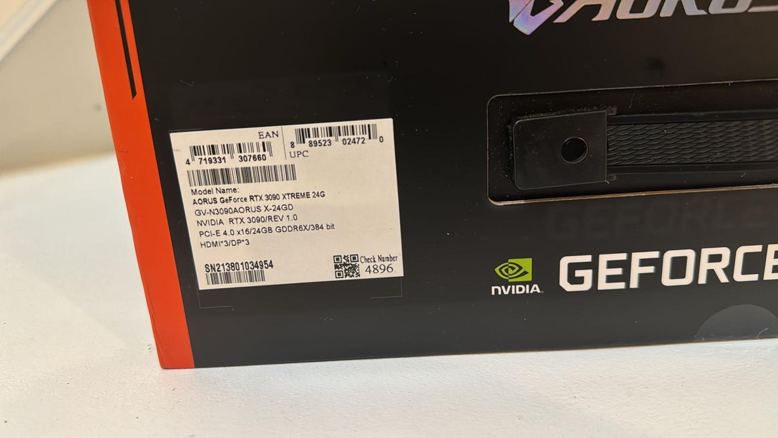 USED GIGABYTE AORUS GEFORCE RTX 3090 XTREME 24GB