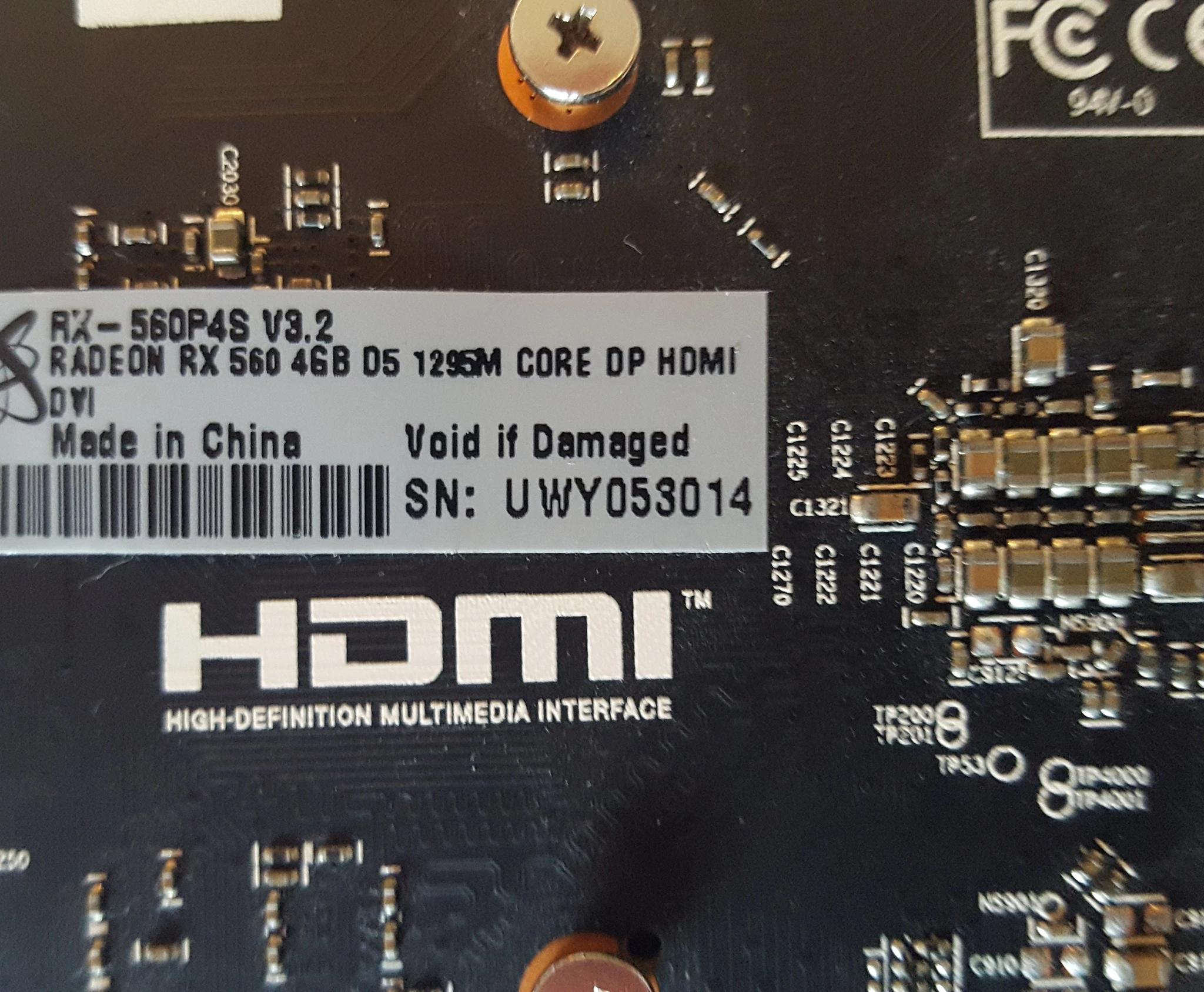 XFX Radeon RX 560 4GB GDDR5 video card - used, good condition