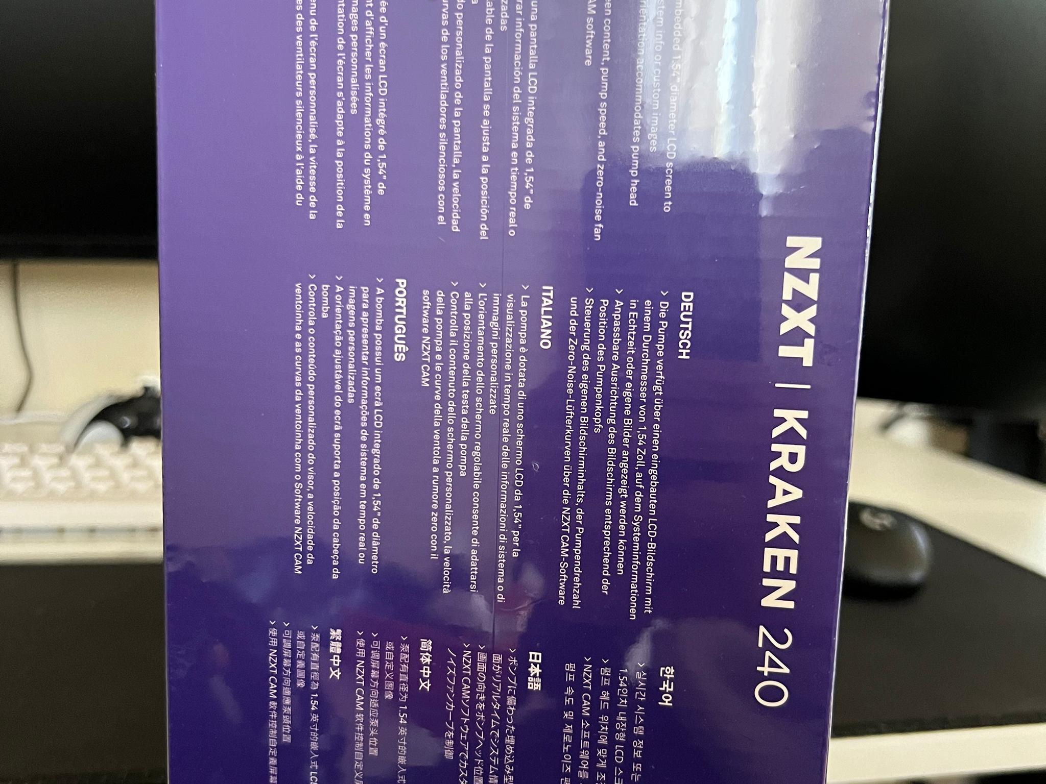 NZXT Kraken 240 2x120mm AiO Liquid CPU Cooler - Matte Black