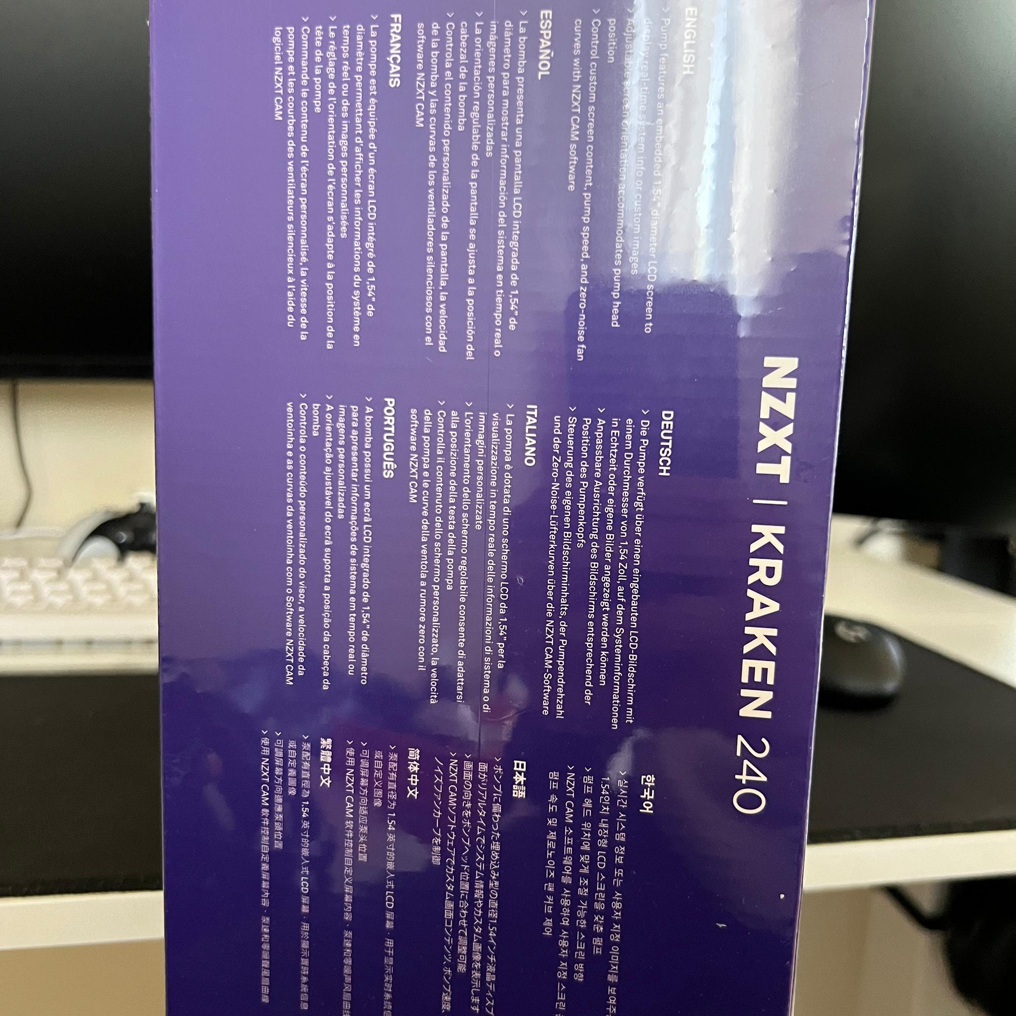 NZXT Kraken 240 2x120mm AiO Liquid CPU Cooler - Matte Black
