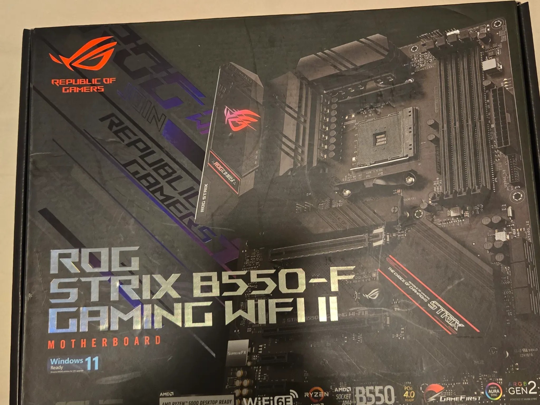 ASUS ROG STRIX B550F Wifi 2 Motherboard. AM4, DDR4, PCIE 4.0, Dual M.2 slots, RGB, Wifi 6e