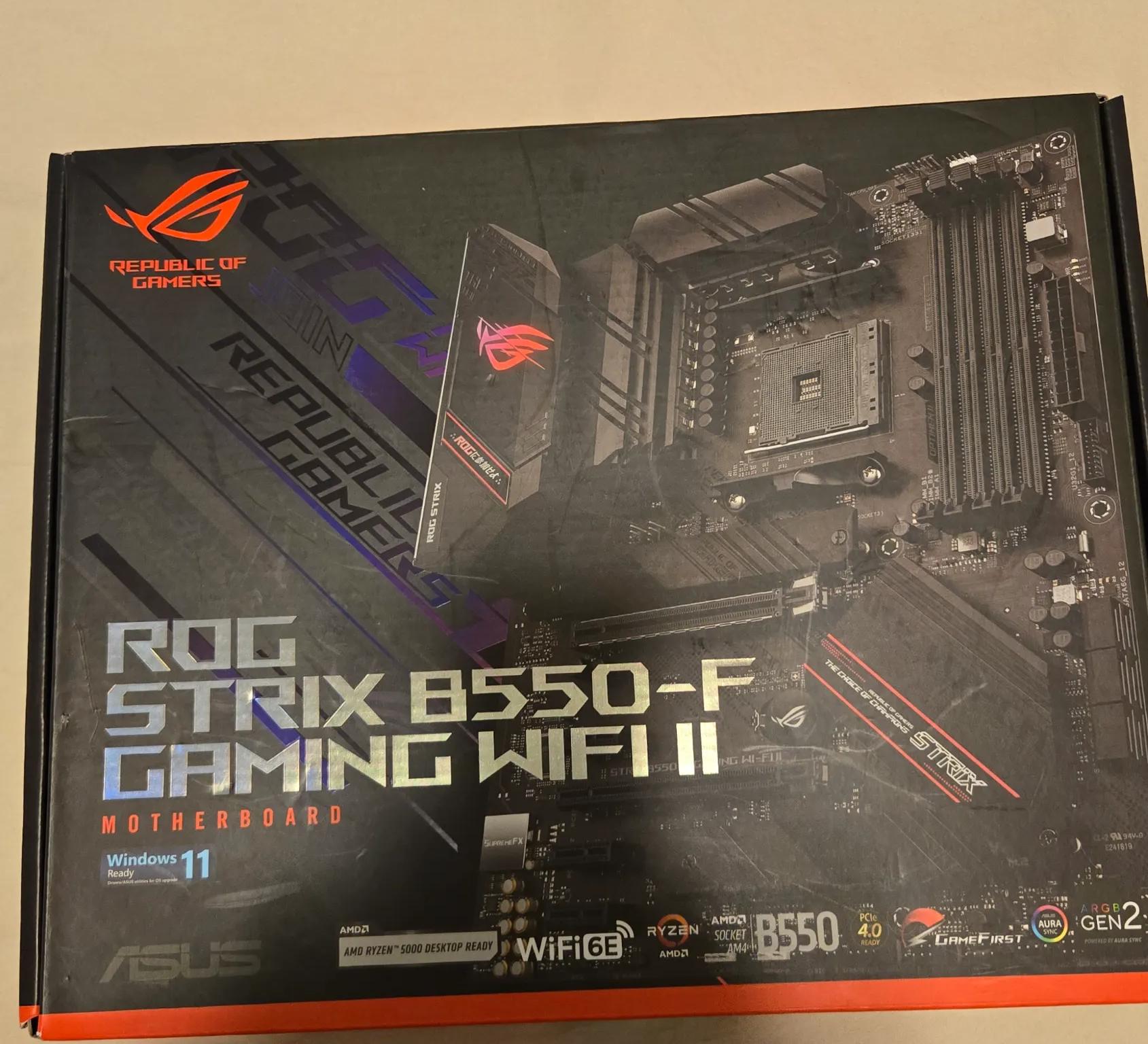 ASUS ROG STRIX B550F Wifi 2 Motherboard. AM4, DDR4, PCIE 4.0, Dual M.2 slots, RGB, Wifi 6e