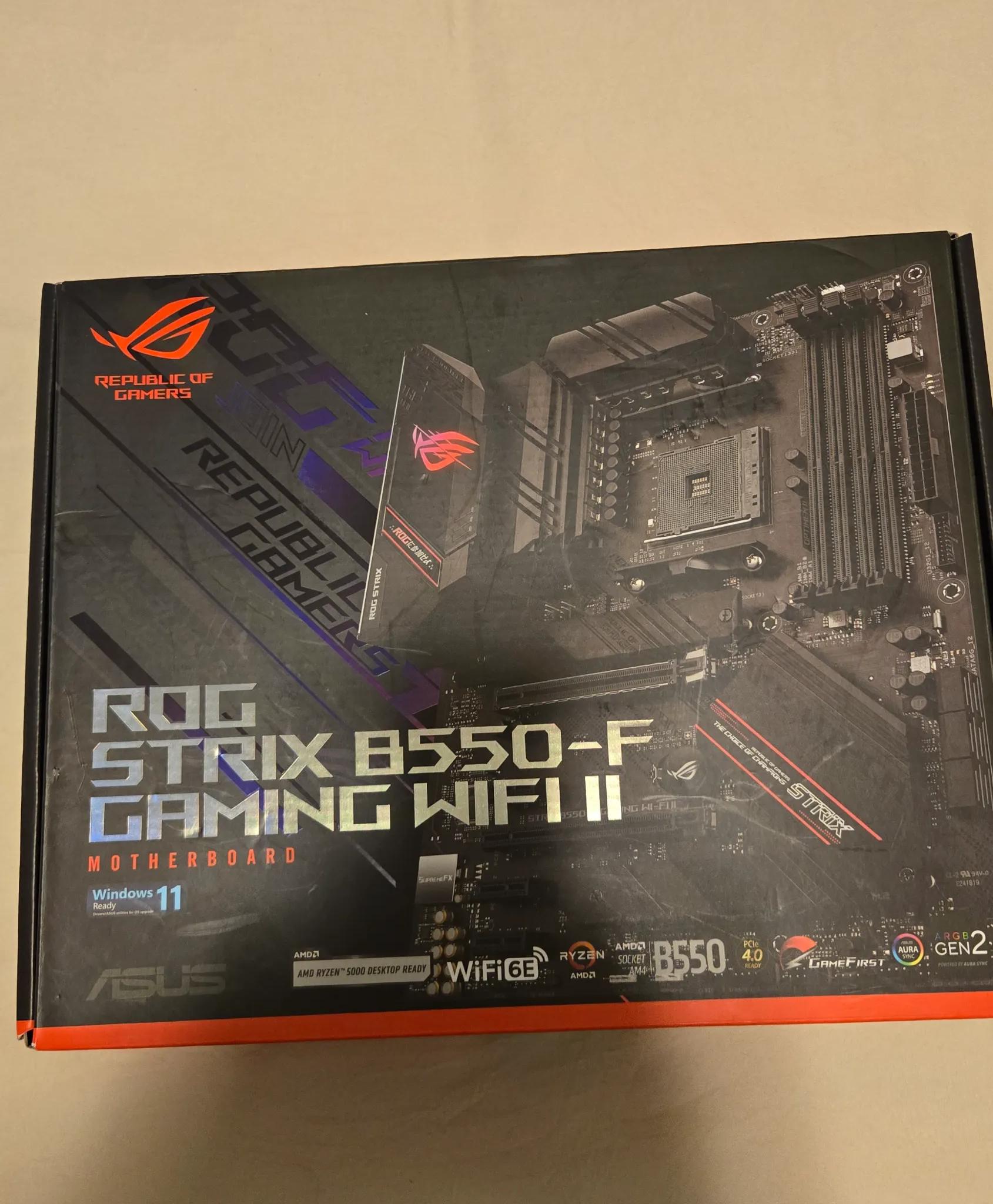 ASUS ROG STRIX B550F Wifi 2 Motherboard. AM4, DDR4, PCIE 4.0, Dual M.2 slots, RGB, Wifi 6e