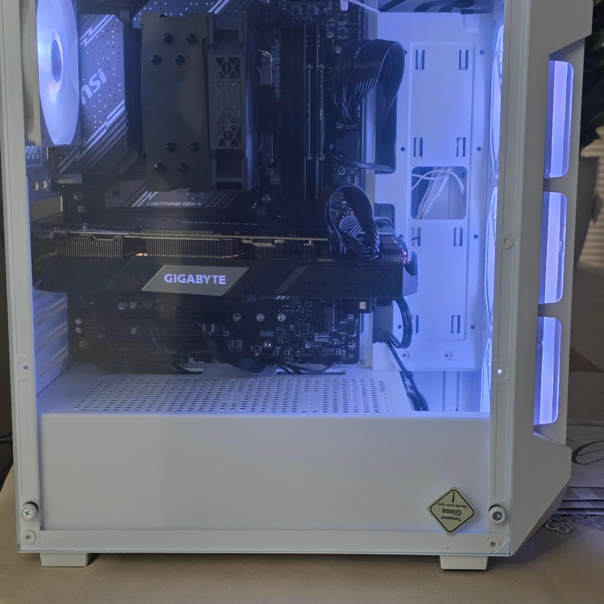 White Custom Gaming PC Build-DDR5- Intel Core 5 13th Gen