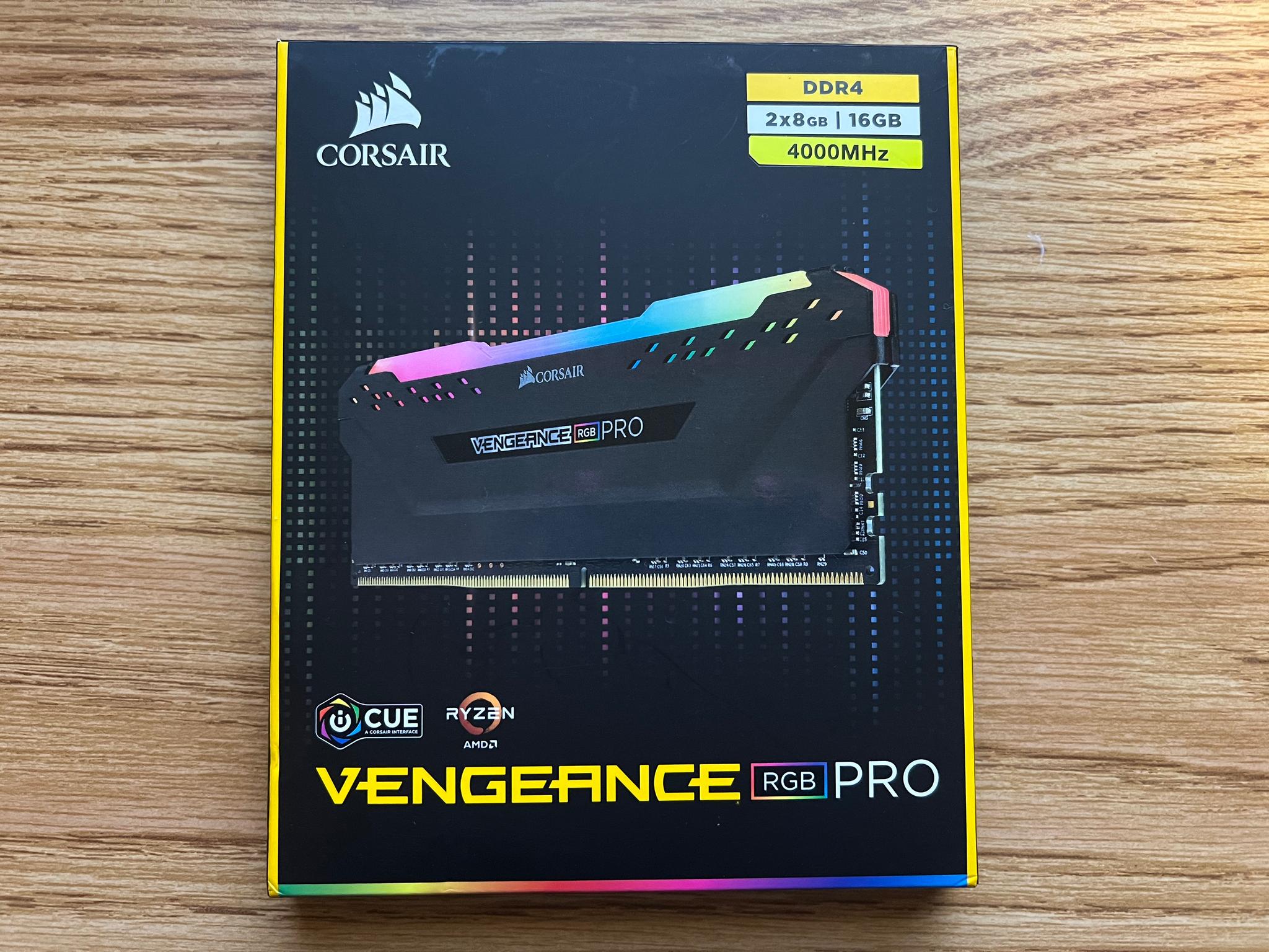 NEW in BOX 16GB (2x8GB) DDR4-4000MHz CL18 Corsair Vengeance RGB RAM Memory