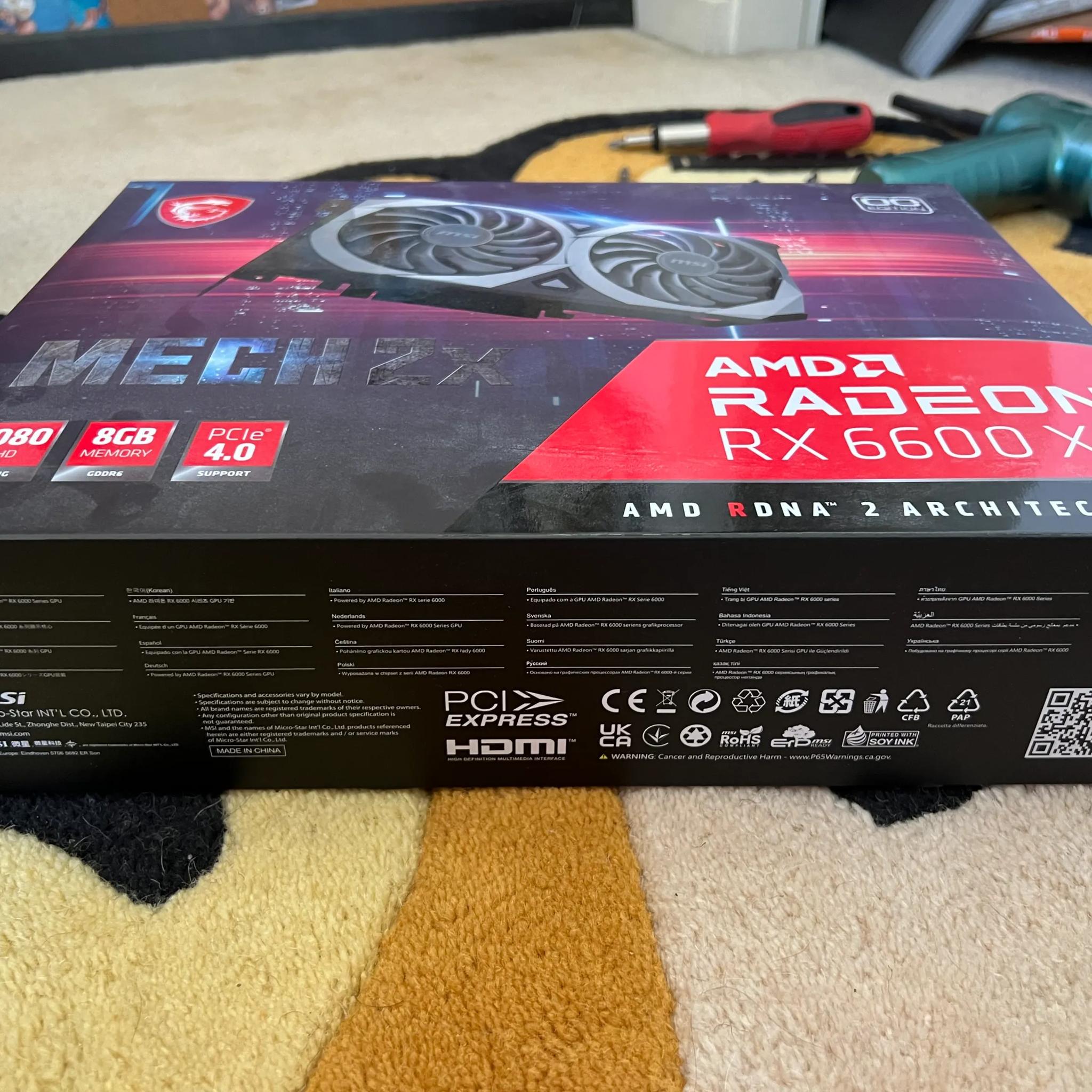 MSI Radeon RX 6600 XT MECH 2X OC 8GB GDDR6 Graphics Card