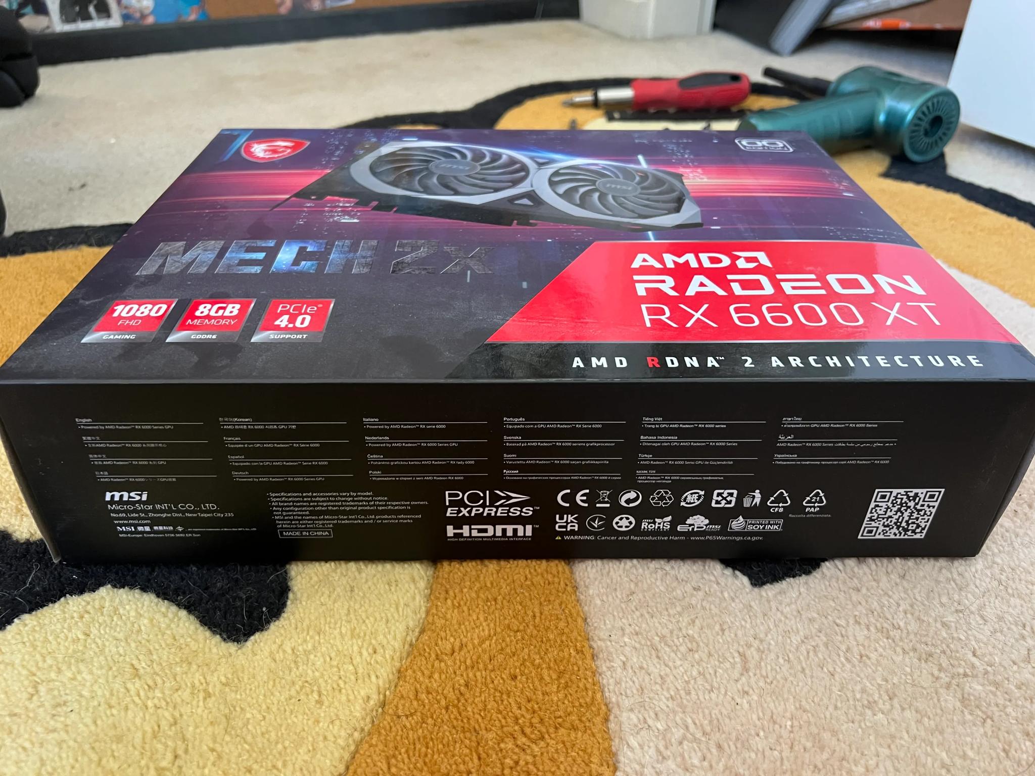 MSI Radeon RX 6600 XT MECH 2X OC 8GB GDDR6 Graphics Card