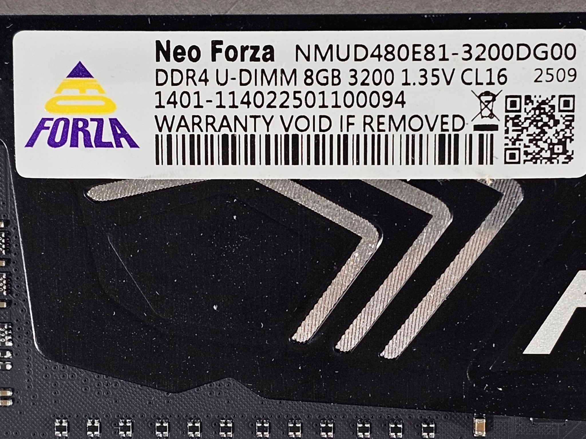 16GB DDR4 (2x8GB) CL16 3200MT/s Neo Forza