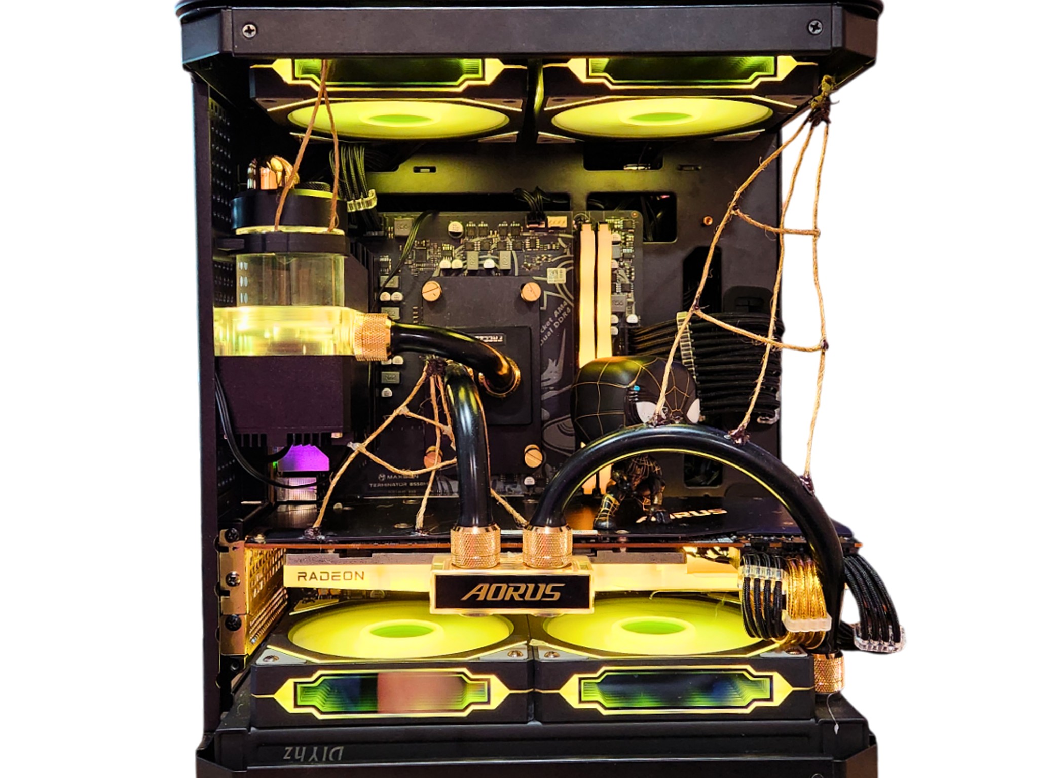 🪙Golden Spider🕸: RX 6900 XT | Ryzen 5700x | 32GB RAM | 2TB SSD | 6 Fans | Gaming PC Water Loop