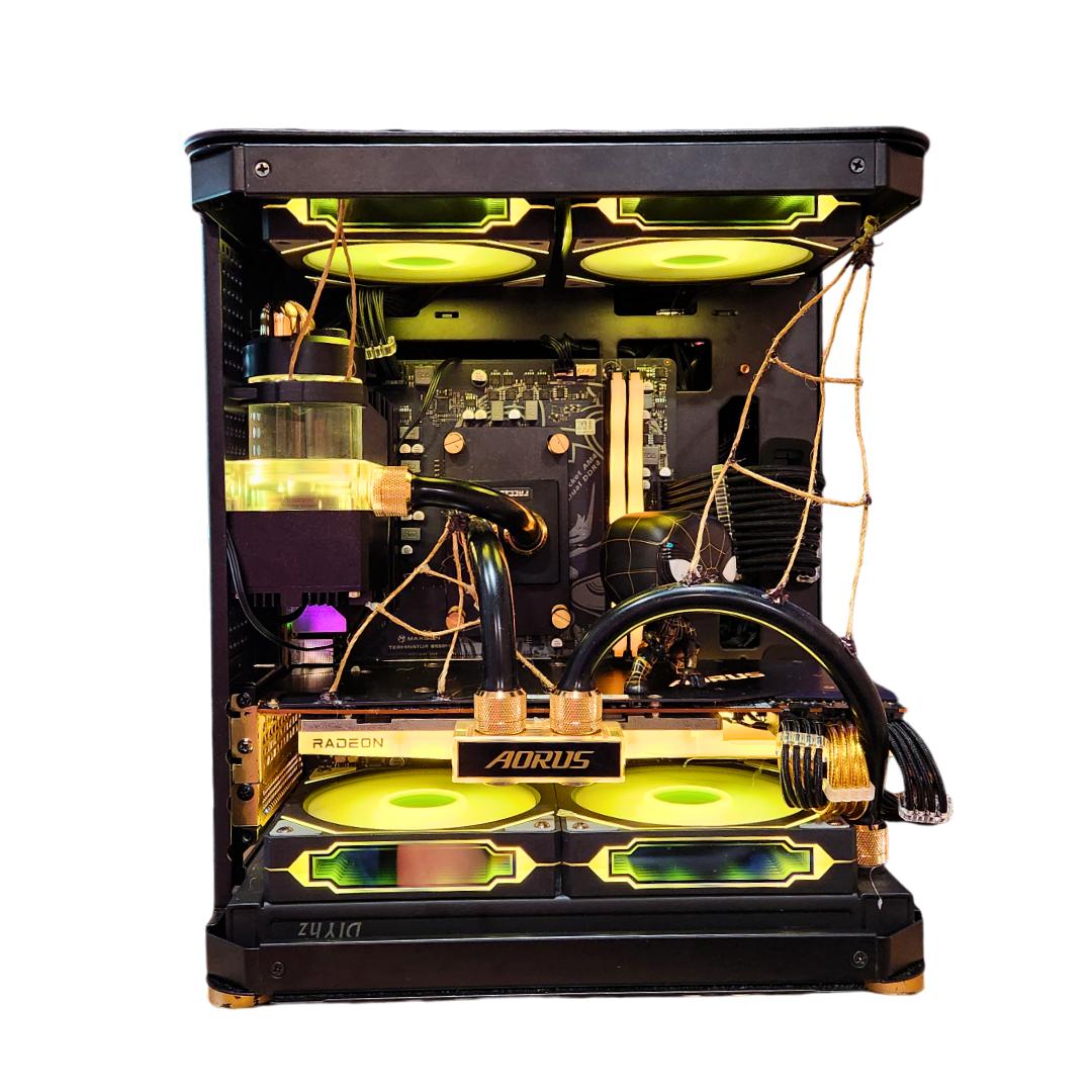 🪙Golden Spider🕸: RX 6900 XT | Ryzen 5700x | 32GB RAM | 2TB SSD | 6 Fans | Gaming PC Water Loop
