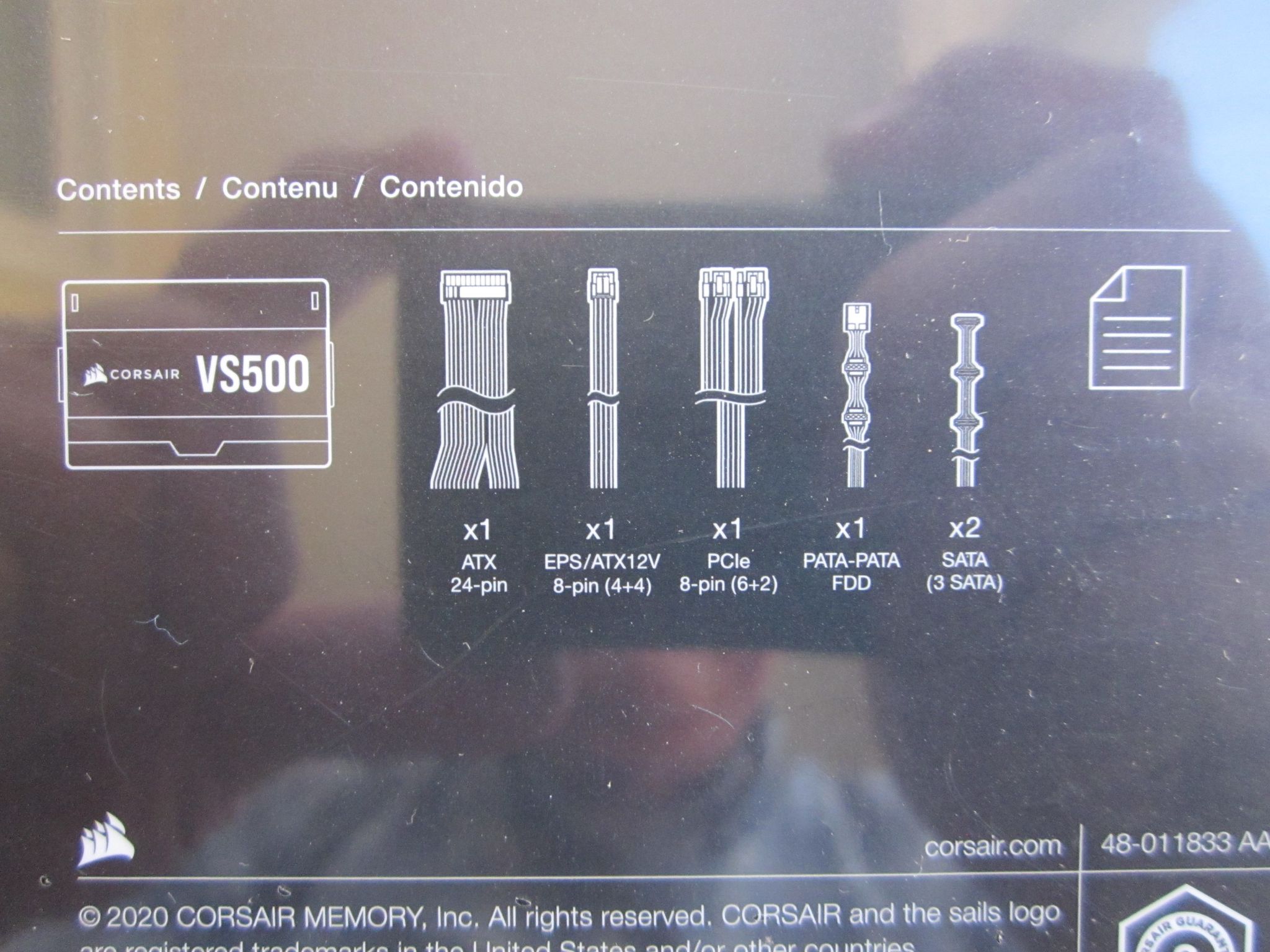 NEW SEALED! CORSAIR VS500 80 PLUS 500W Power Supply