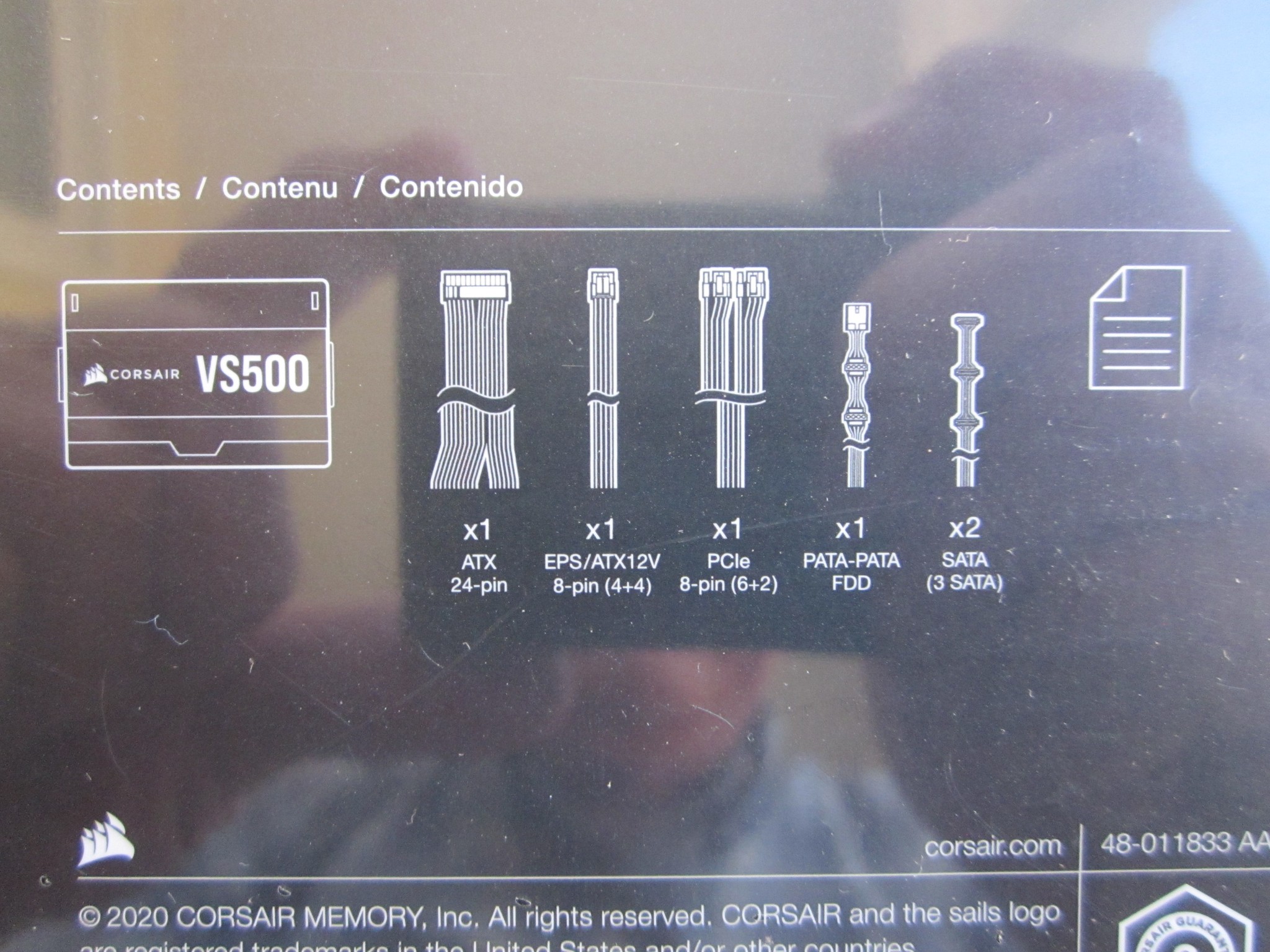 NEW SEALED! CORSAIR VS500 80 PLUS 500W Power Supply