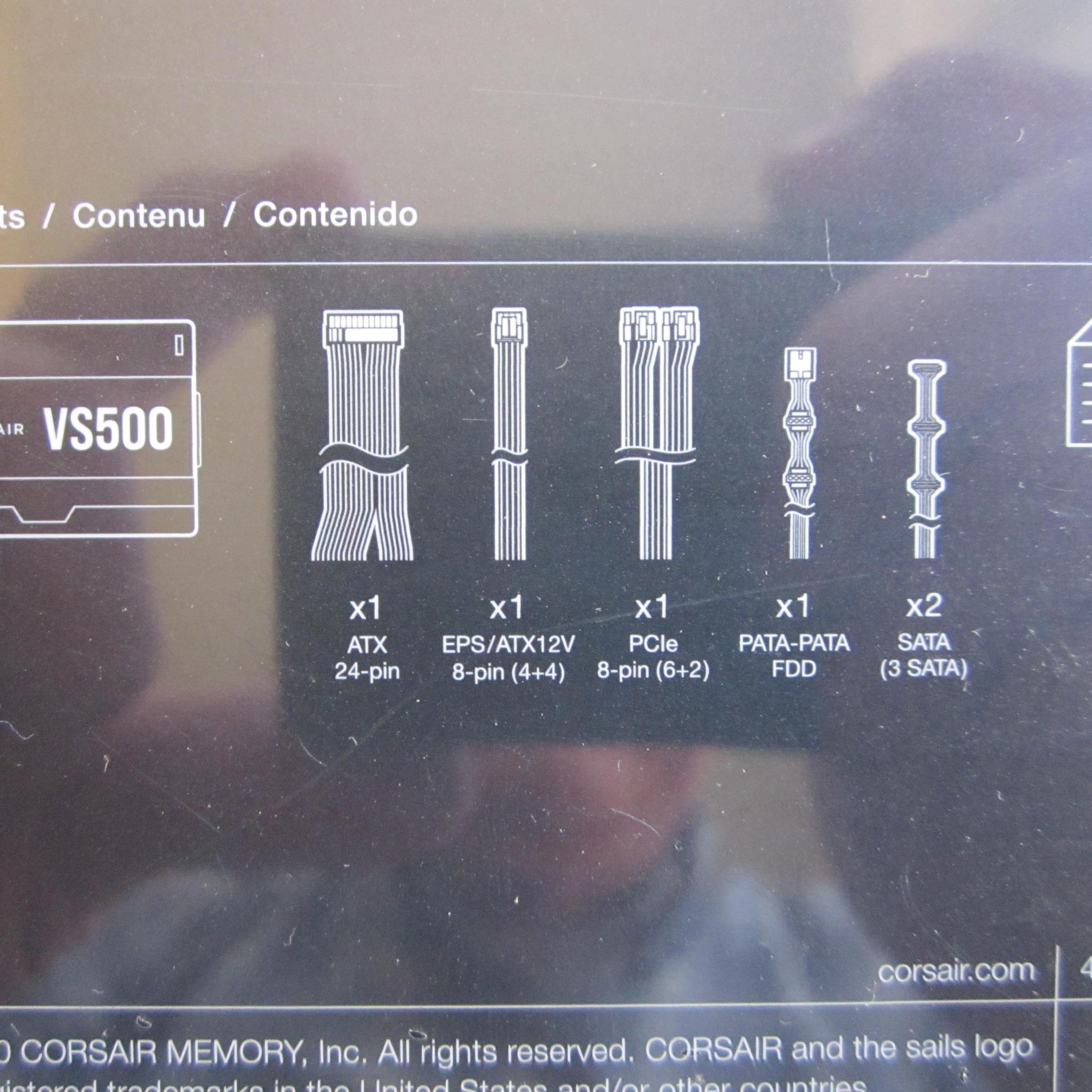 NEW SEALED! CORSAIR VS500 80 PLUS 500W Power Supply