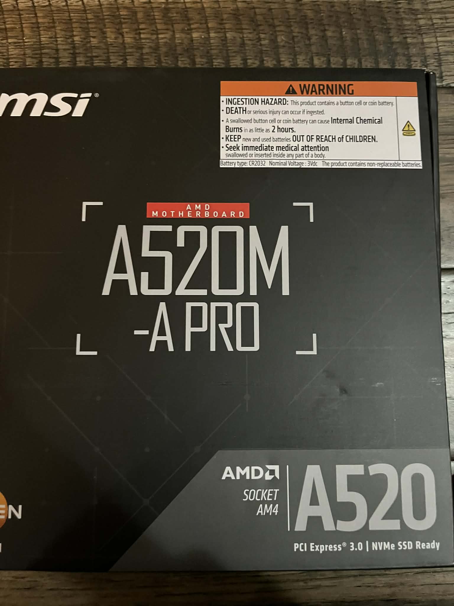 MSI A520M-A PRO Motherboard (NEW)