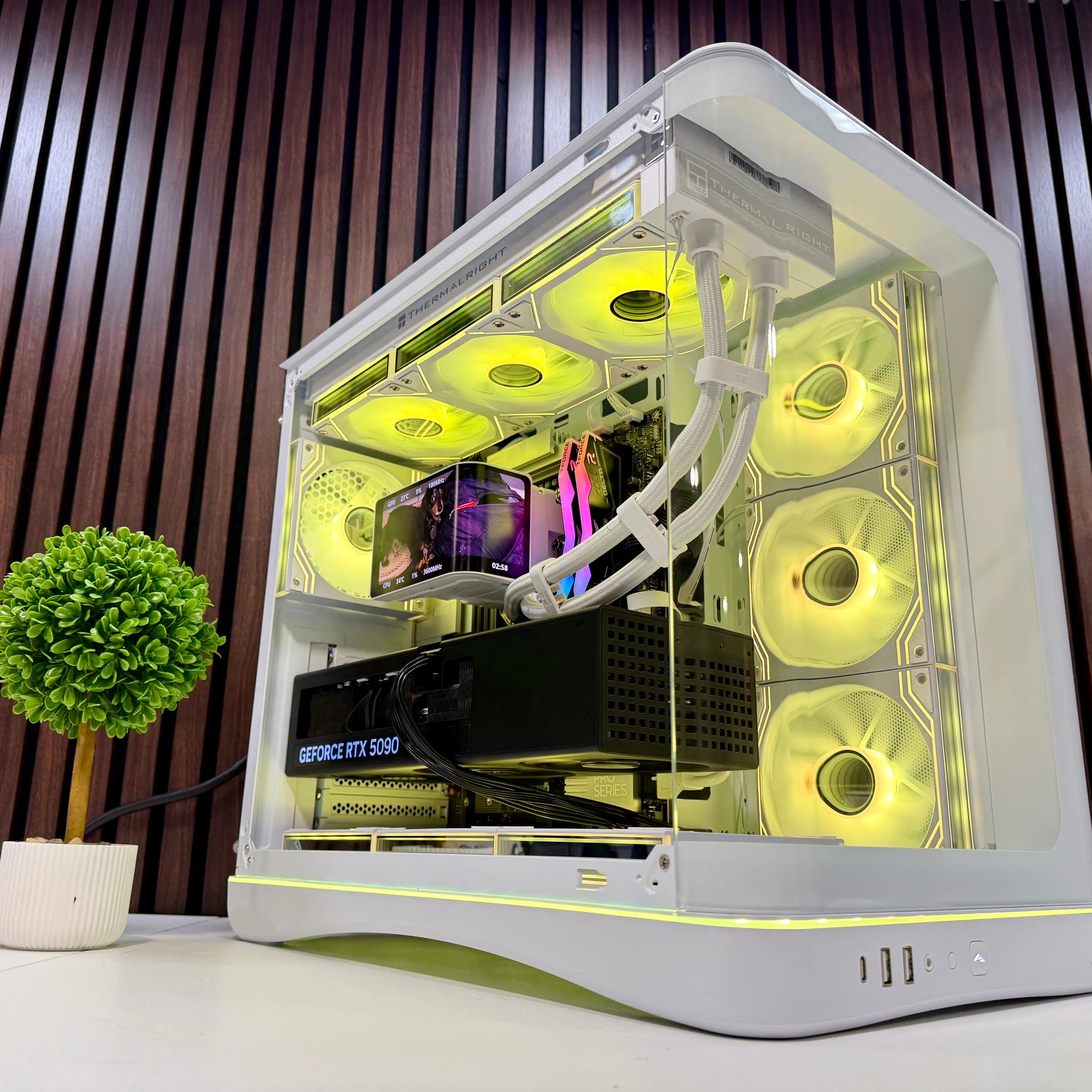 RTX 5090 | Ryzen 9950X3D | 64GB DDR5 | 2TB Gen 5 M.2 | 1200 Watt Tier A PSU | LCD AIO