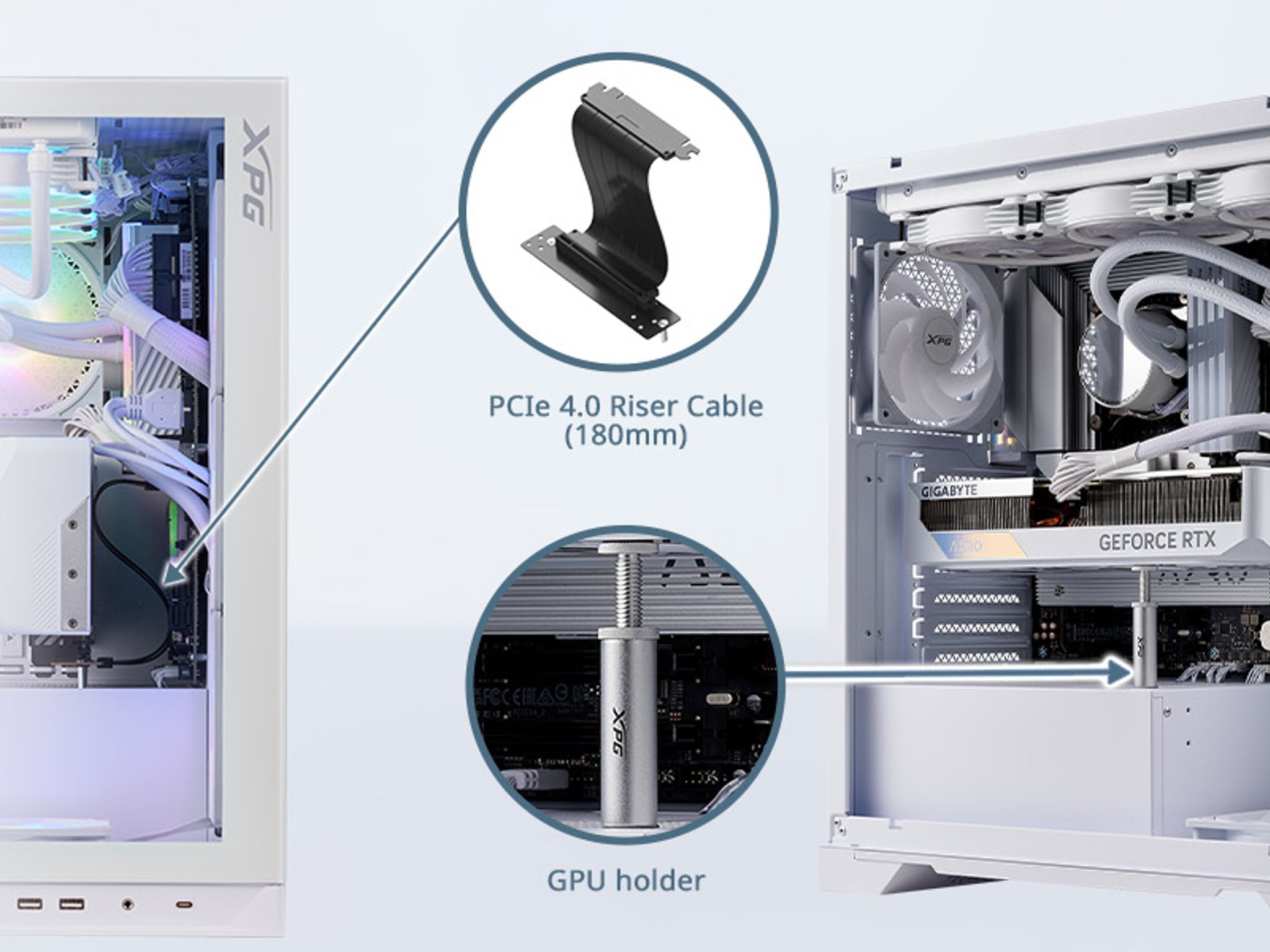 XPG Invader X Mid-Tower Gaming Case With 5 ARGB Fans White