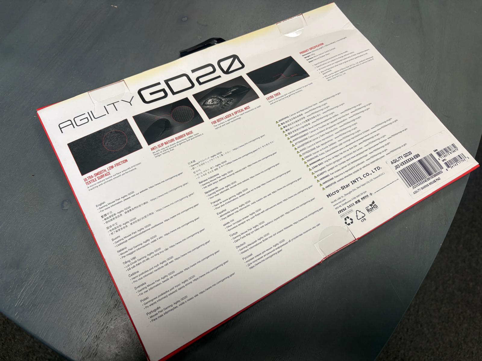 Brand New In Box - The Best MSI Gaming Mouse Pad I AGILITY GD20