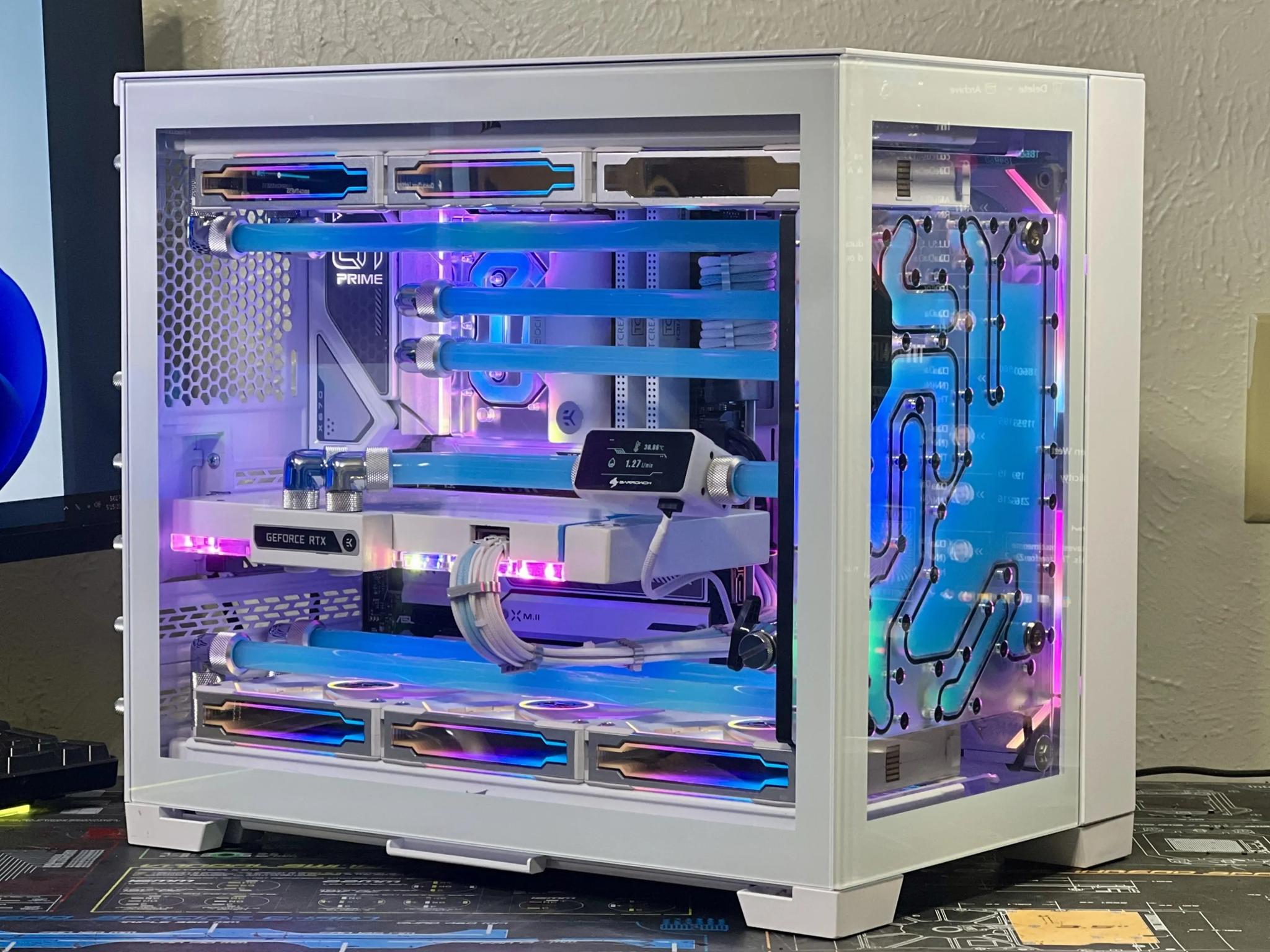 Custom Watercooled Gaming PC - 7800X3D, RTX 4080, 32GB DDR5, EKWB custom loop cooling