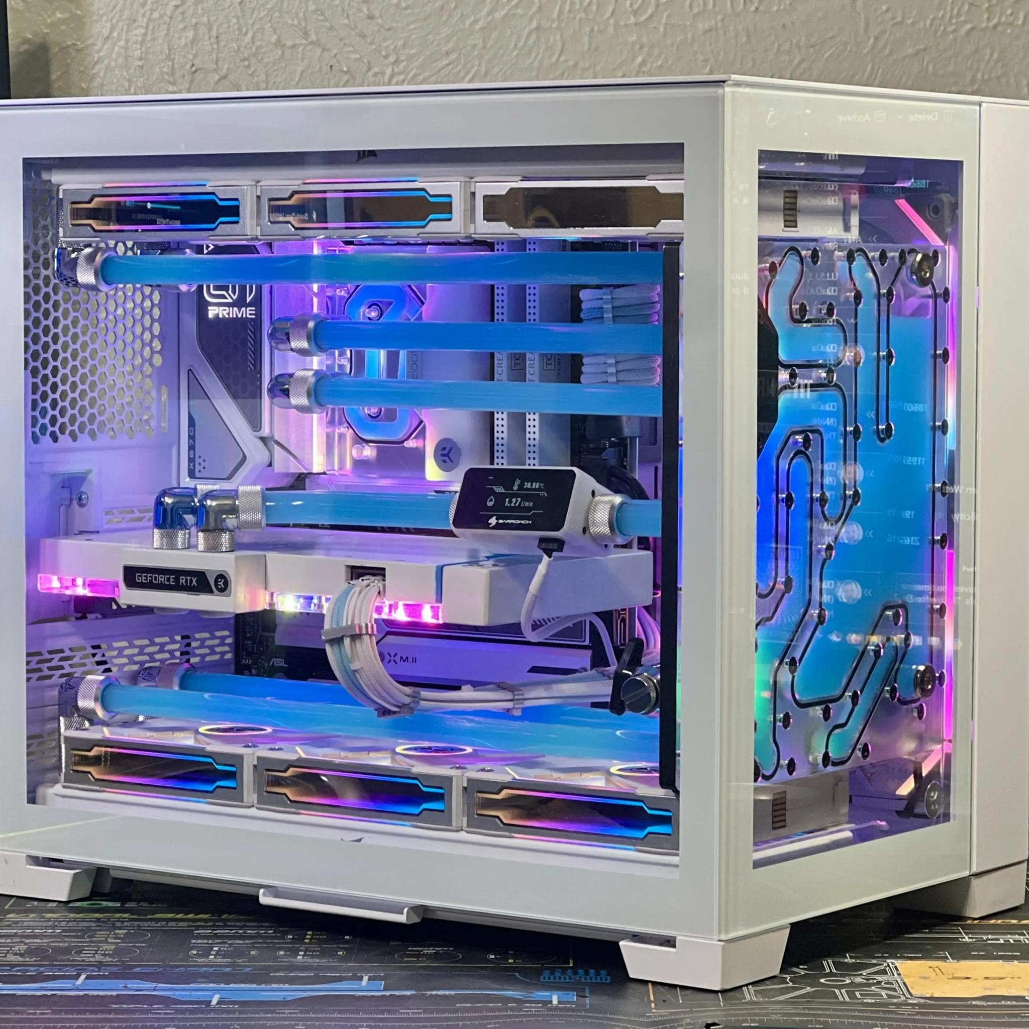 Custom Watercooled Gaming PC - 7800X3D, RTX 4080, 32GB DDR5, EKWB custom loop cooling
