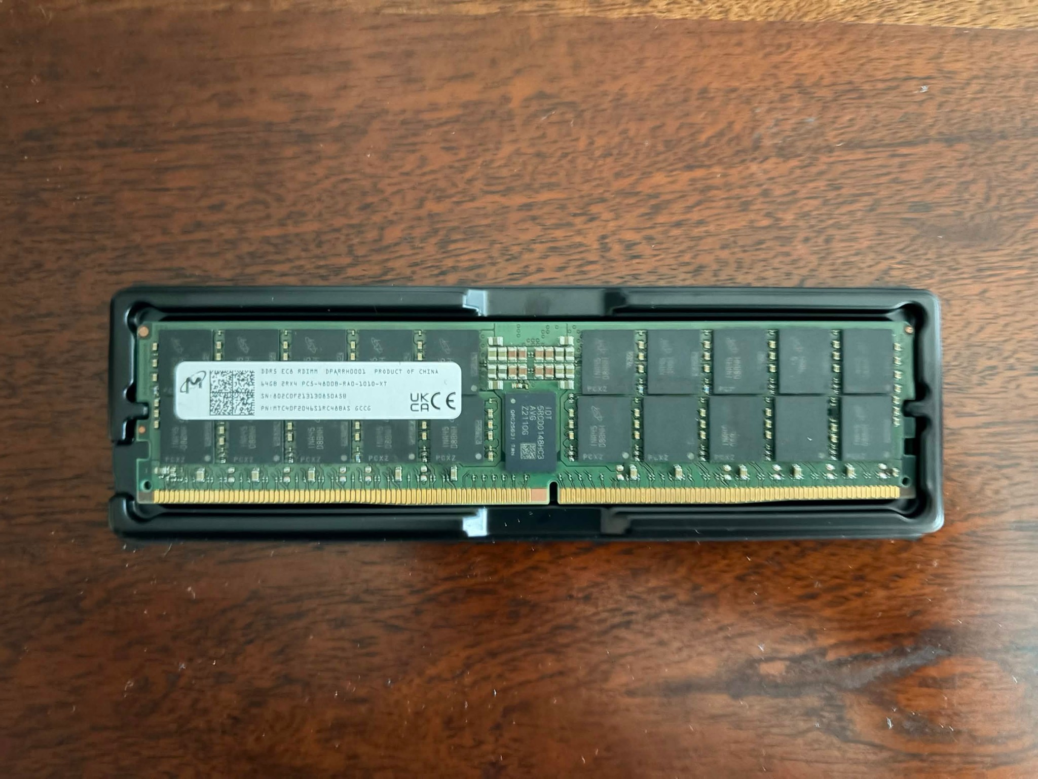 (USED) (RDIMM) Micron 64GB 2RX4 DDR5 PC5-4800B-RAO-1010-XT (1X64gb)