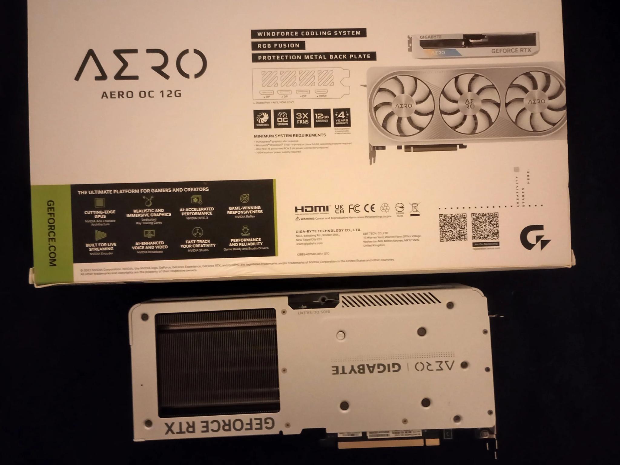 GeForce RTX 4070 Gigabyte Aero OC 12G