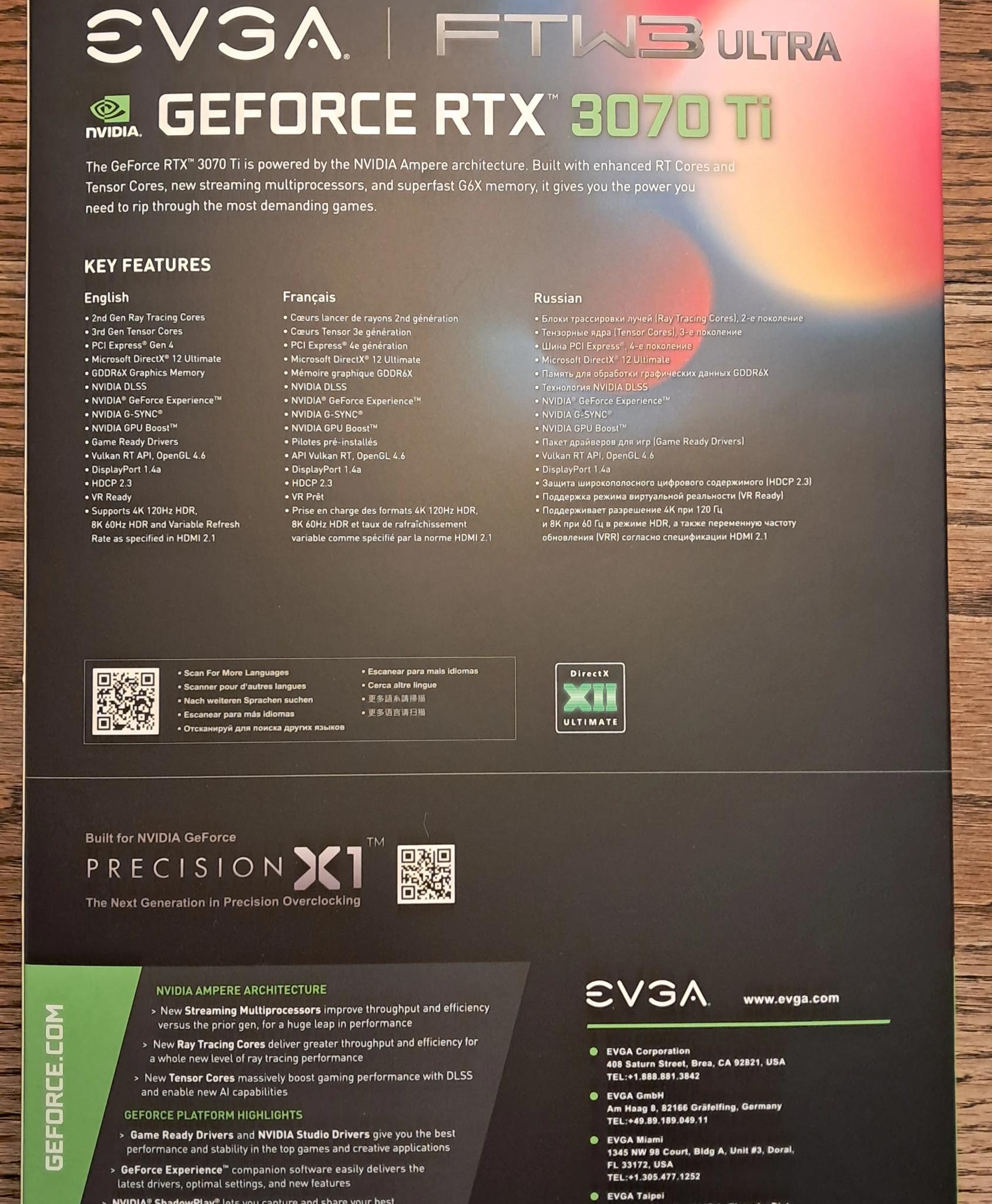EVGA GeForce RTX 3070 Ti FTW3 Ultra