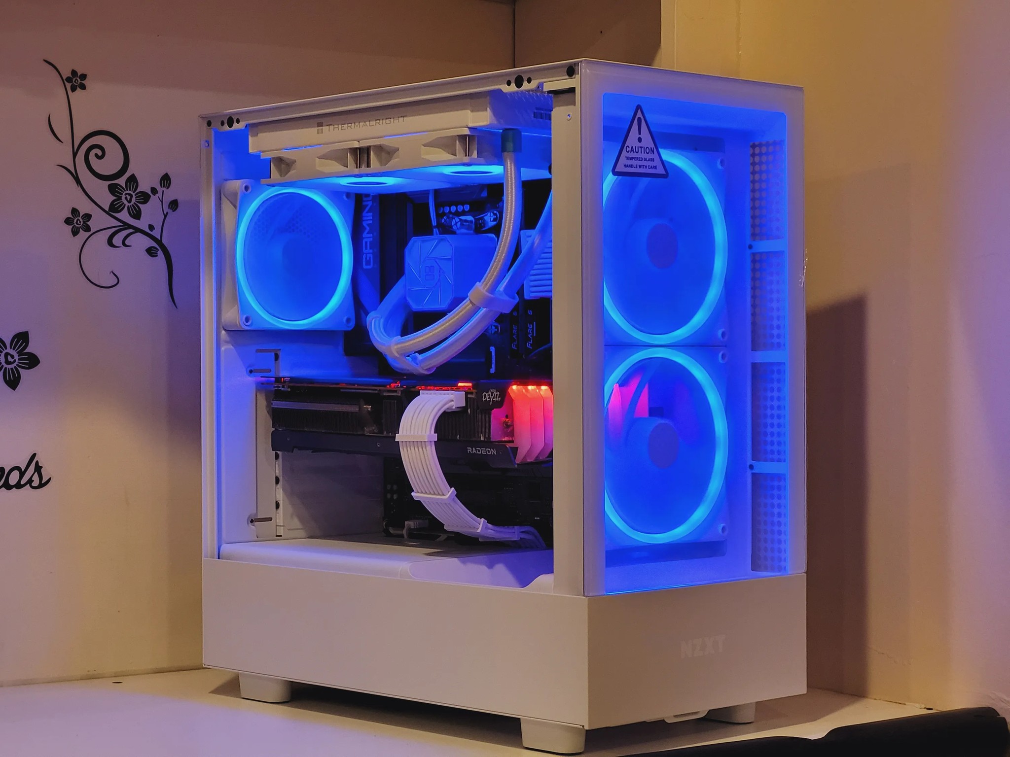 Gaming PC | Ryzen 7 7700X | RX 6800XT 16GB | 32GB DDR5 | 1TB nVME SSD | 1440p White Gaming PC RGB