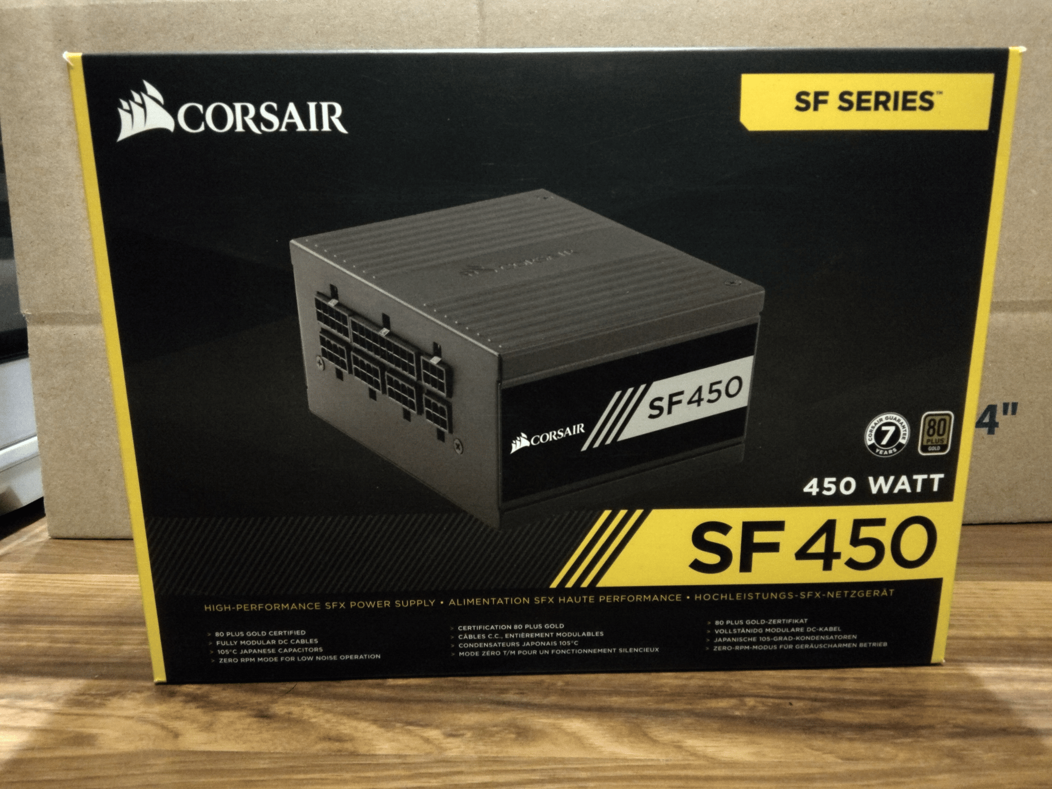 Corsair SF Series, SF450, 450 Watt, SFX, 80+ Gold Certified, Fully Modular Power Supply
